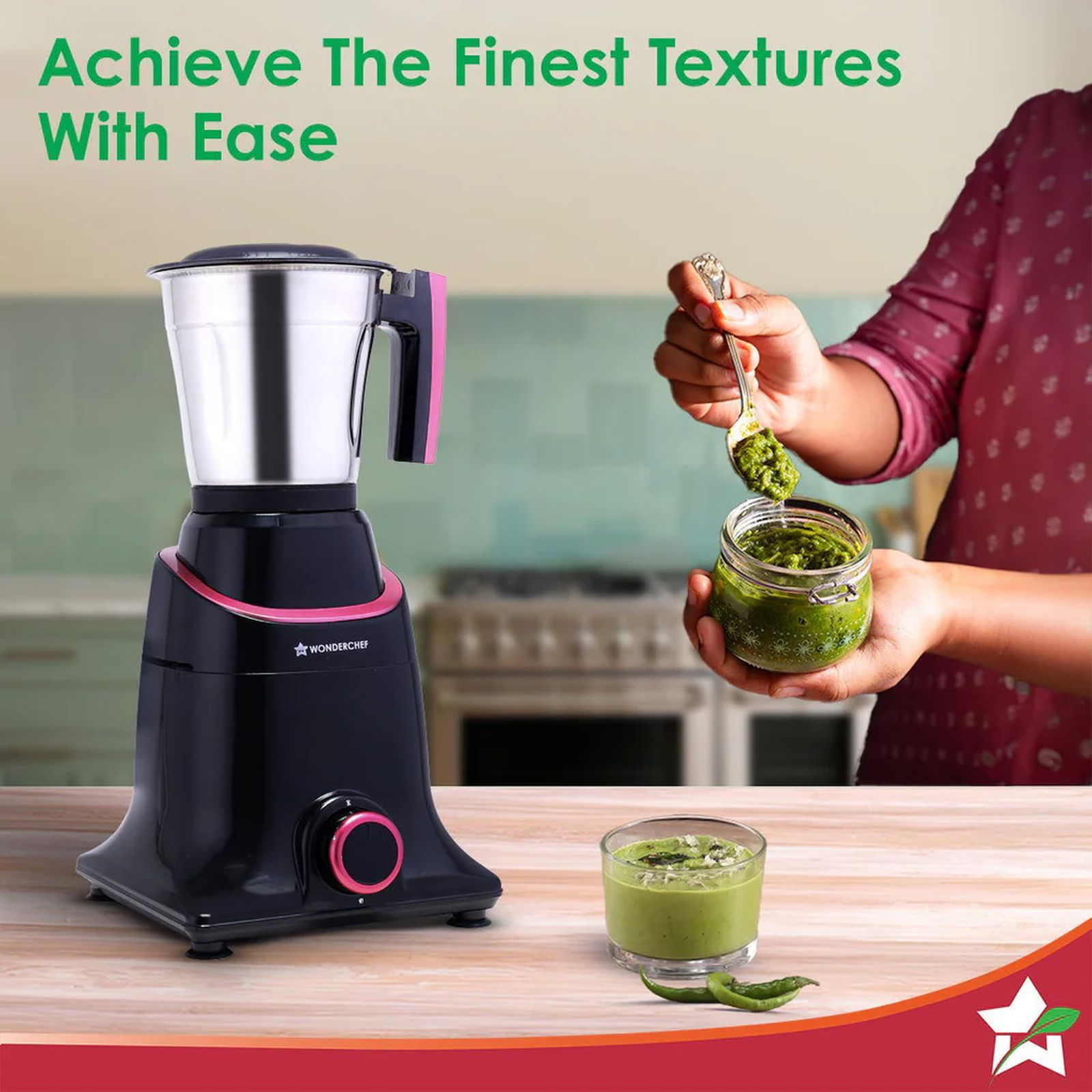 WONDERCHEF Select 750 Watt 4 Jars Mixer Grinder (18000 RPM, Overload Protection, Black Maroon) WONDERCHEF Select 750 Watt 4 Jars Mixer Grinder (18000 RPM, Overload Protection, Black Maroon)_4