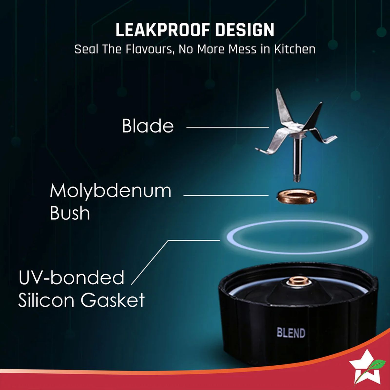 WONDERCHEF Nutri Blend Smart 500 Watt 2 Jars Mixer Grinder Blender (22000 RPM, Dual Pulse Function, Black)_7