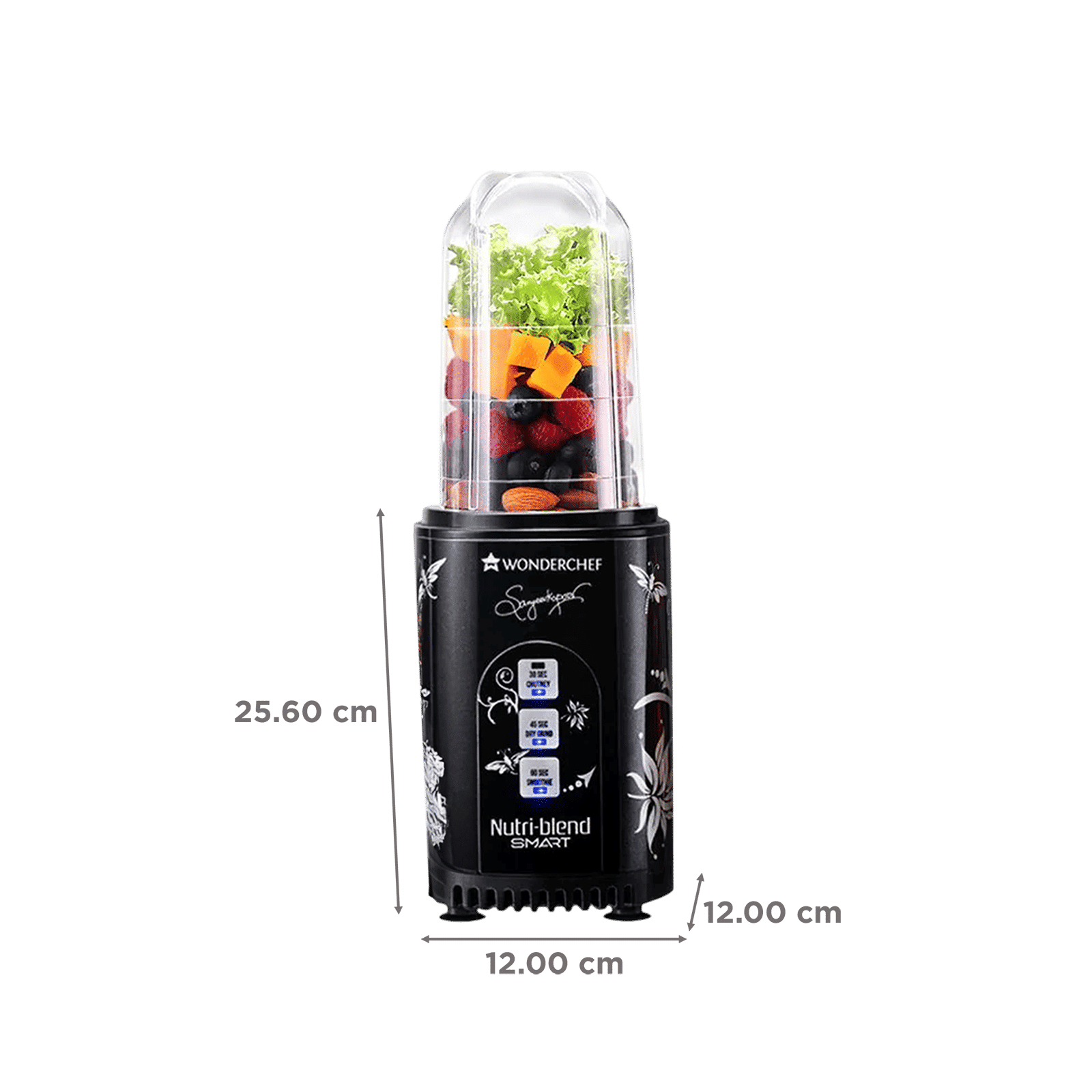 WONDERCHEF Nutri Blend Smart 500 Watt 2 Jars Mixer Grinder Blender (22000 RPM, Dual Pulse Function, Black)_2