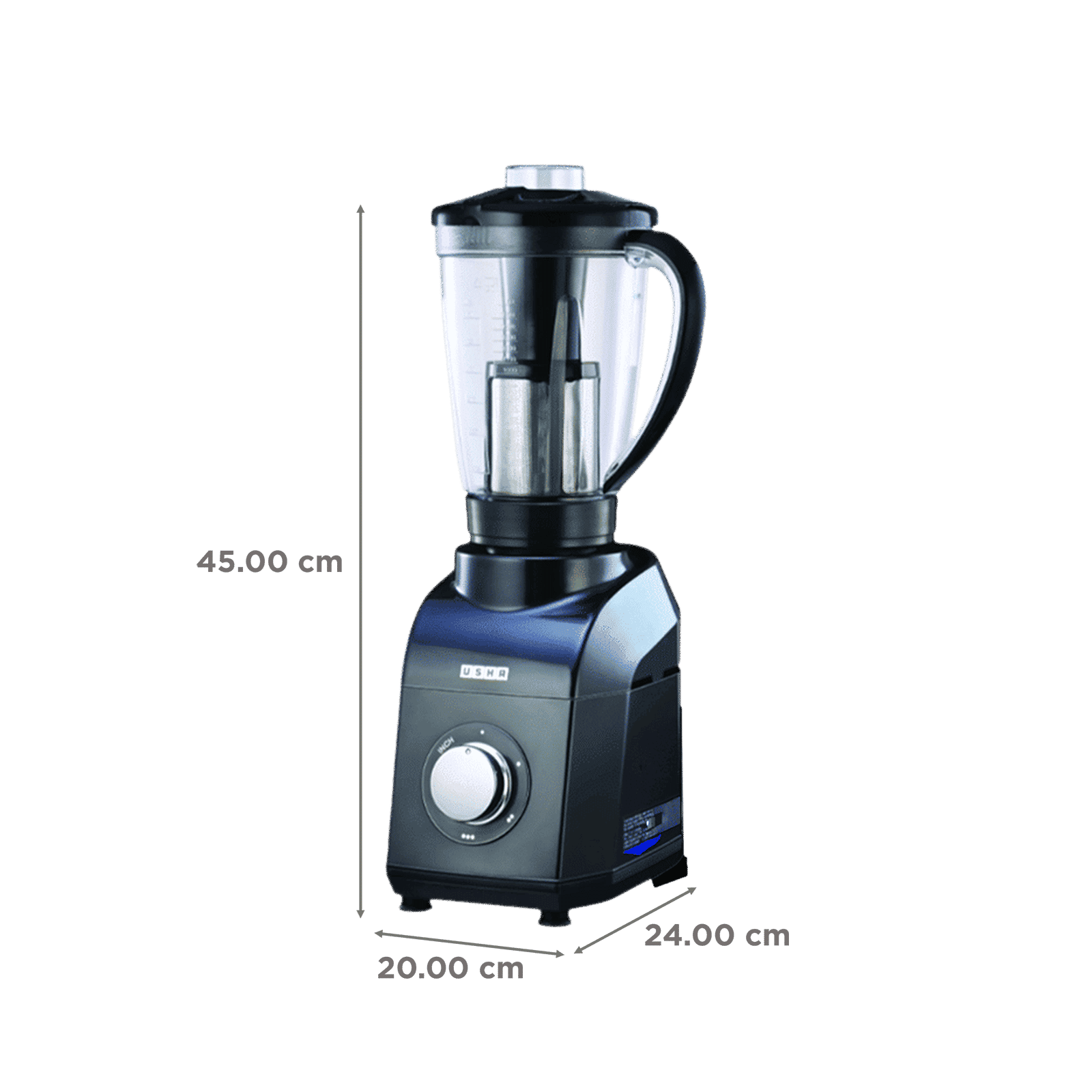 USHA TurboX 1200 Watt 4 Jars Mixer Grinder (3 Speed Setting, Dark Grey)_2
