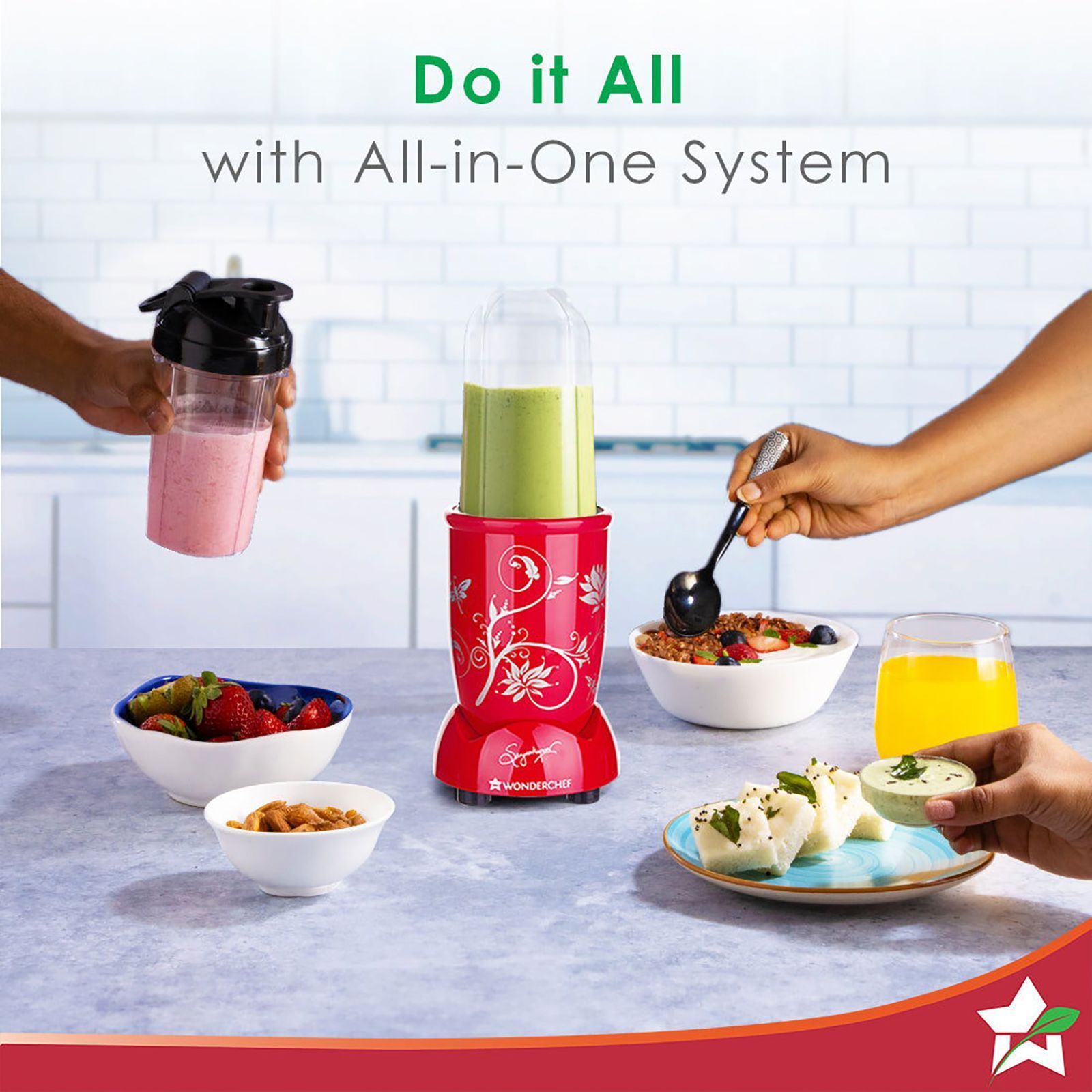 WONDERCHEF Nutri-blend 500 Watt 3 Jars Mixer Grinder Blender (22000 RPM, Powerful Motor, Red) WONDERCHEF Nutri-blend 500 Watt 3 Jars Mixer Grinder Blender (22000 RPM, Powerful Motor, Red)_8