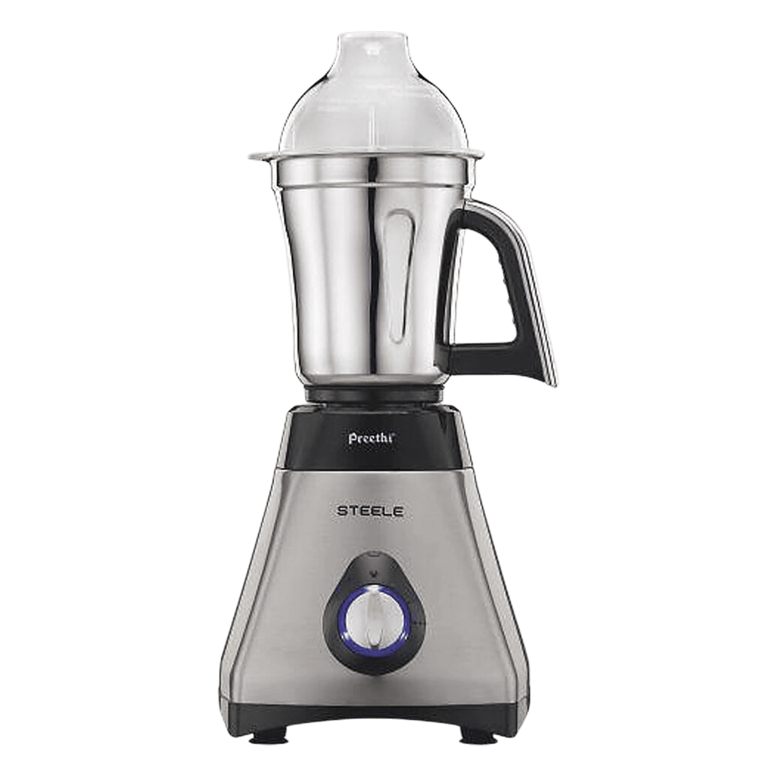 Preethi Steele MG 206 550 Watt 3 Jars Mixer Grinder (18500 RPM, Turbo Vent Technology, Grey)_5