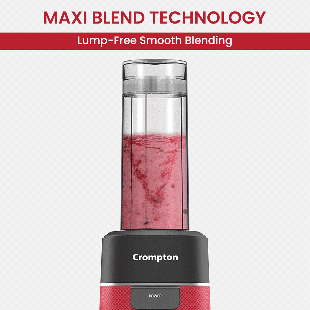 Crompton Ameo Fresh 400 Watt 2 Jars Nutri Blender (Maxi Blend Technology, Black & Red)_5