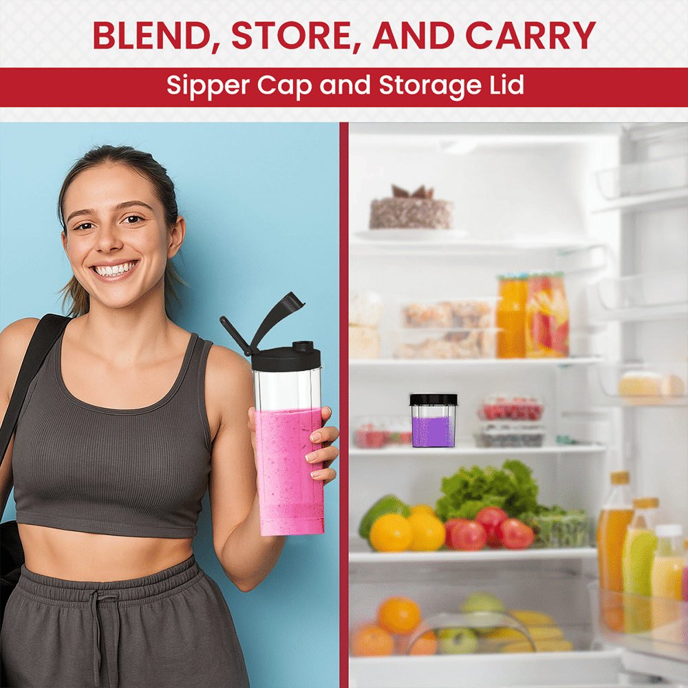 Crompton Ameo Fresh 400 Watt 2 Jars Nutri Blender (Maxi Blend Technology, Black & Red)_8