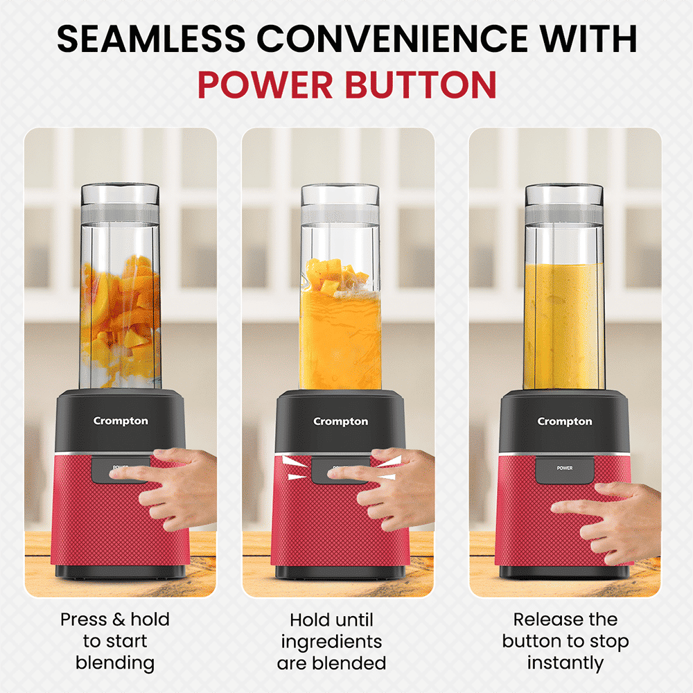 Crompton Ameo Fresh 400 Watt 2 Jars Nutri Blender (Maxi Blend Technology, Black & Red)_9