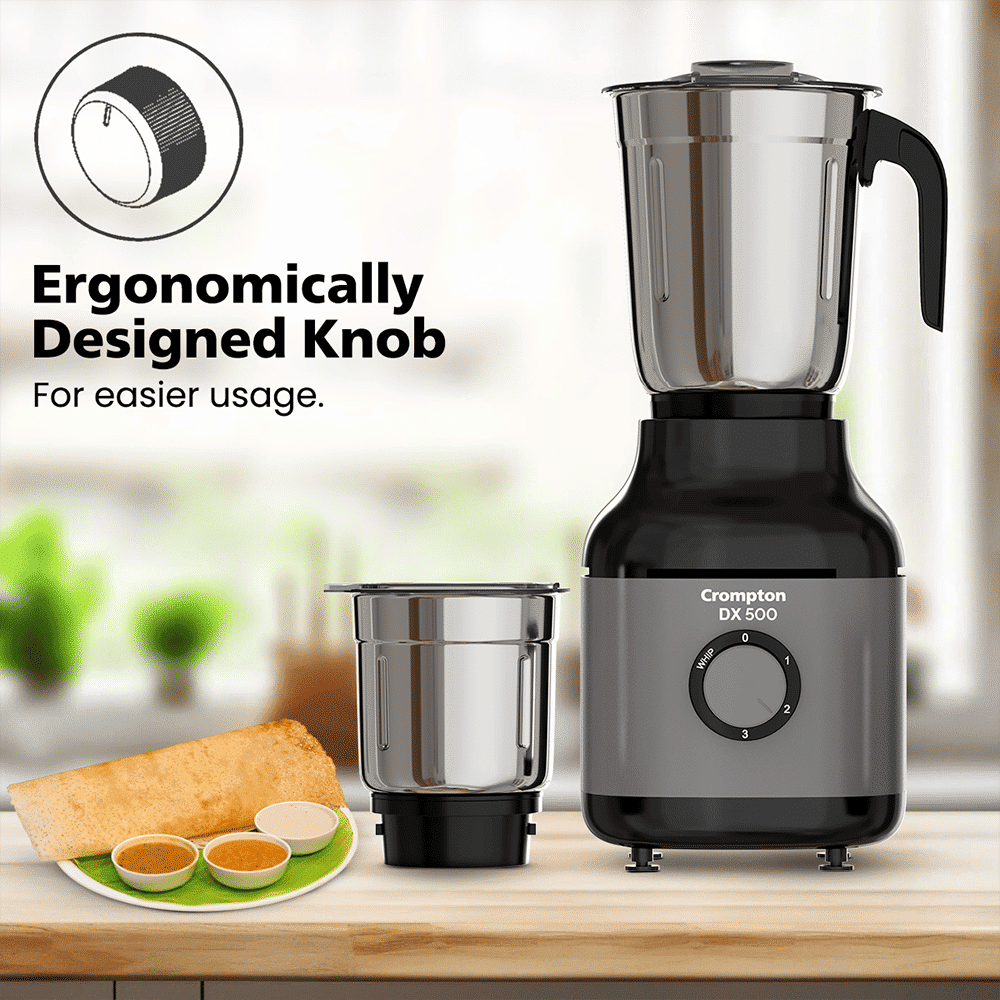 Crompton DX500 500 Watt 3 Jars Mixer Grinder (Motor Vent-X Technology, Black & Grey) Crompton DX500 500 Watt 3 Jars Mixer Grinder (Motor Vent-X Technology, Black & Grey)_4