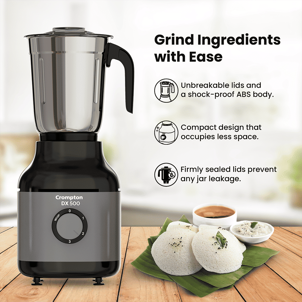 Crompton DX500 500 Watt 3 Jars Mixer Grinder (Motor Vent-X Technology, Black & Grey) Crompton DX500 500 Watt 3 Jars Mixer Grinder (Motor Vent-X Technology, Black & Grey)_6