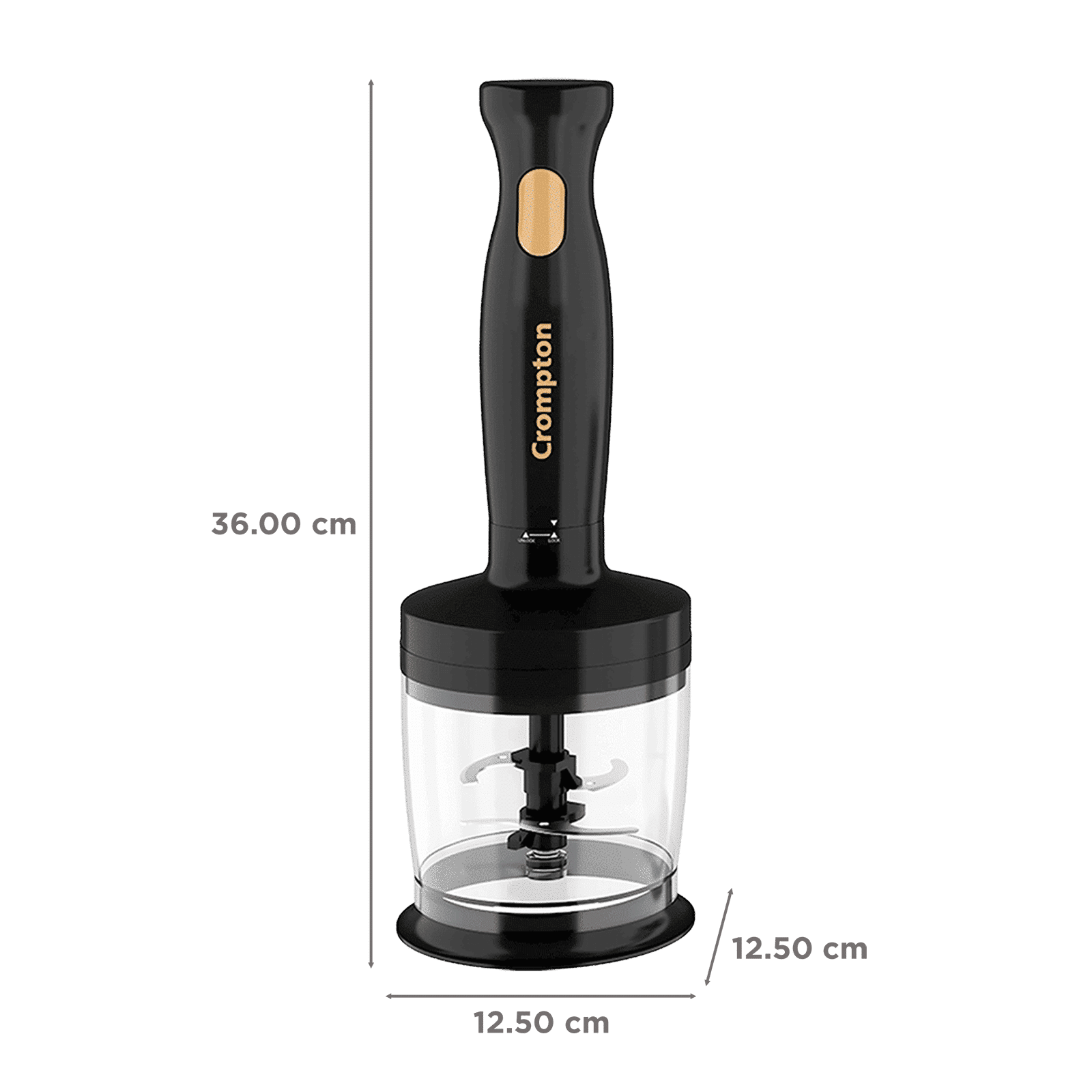 Crompton Ameo Trio 300 Watt Vegetable & Fruit Chopper with 2 Blades (Black & Golden)_2