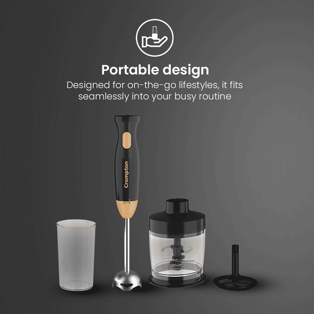 Crompton Ameo Trio 300 Watt Vegetable & Fruit Chopper with 2 Blades (Black & Golden)_6