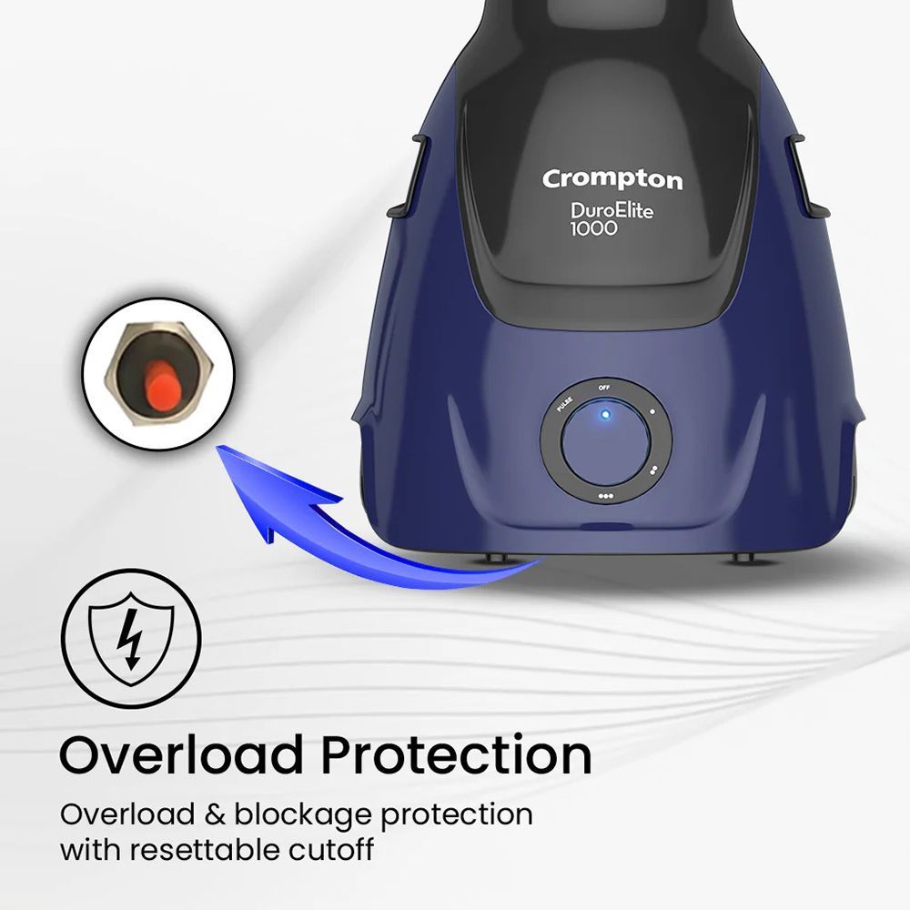 Crompton Duro Elite 1000 Watt 4 Jars Mixer Grinder (Motor Vent X Technology, Black & Blue)_4