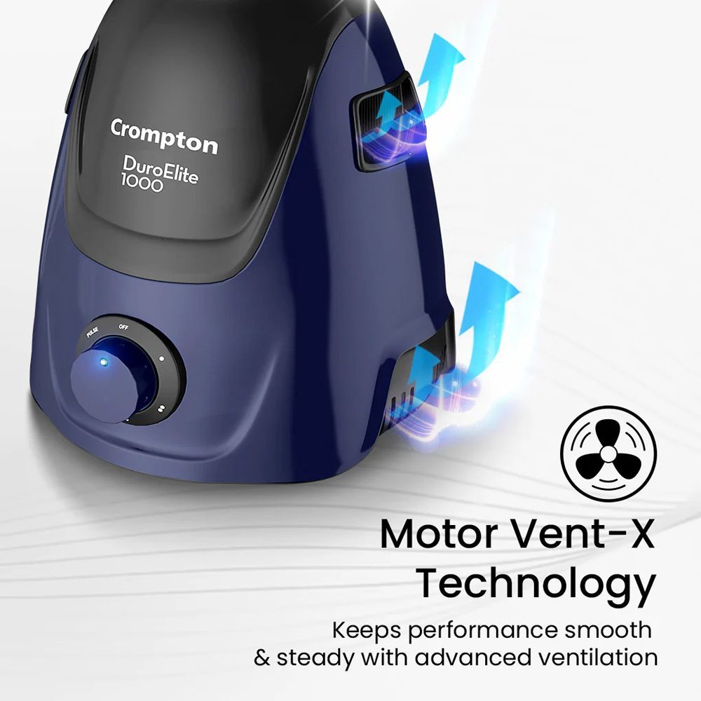 Crompton Duro Elite 1000 Watt 4 Jars Mixer Grinder (Motor Vent X Technology, Black & Blue)_7