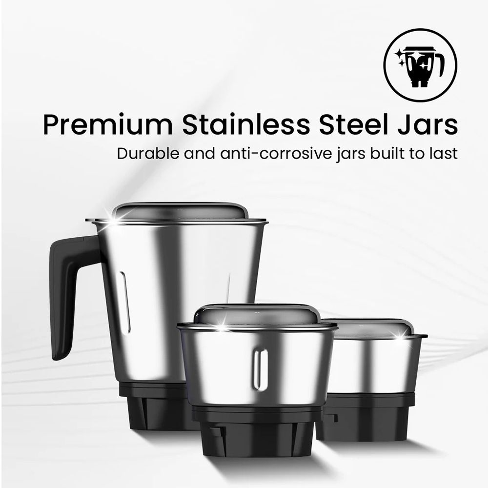 Crompton Duro Elite 1000 Watt 4 Jars Mixer Grinder (Motor Vent X Technology, Black & Blue)_2