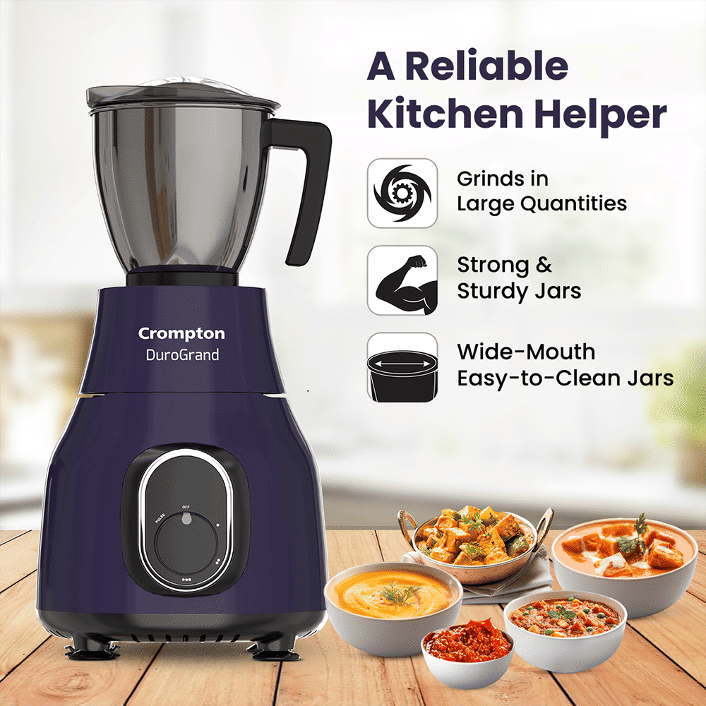 Crompton DuroGrand 750 Watt 5 Jars Mixer Grinder (Motor Vent X Technology, Black & Purple) Crompton DuroGrand 750 Watt 5 Jars Mixer Grinder (Motor Vent X Technology, Black & Purple)_6
