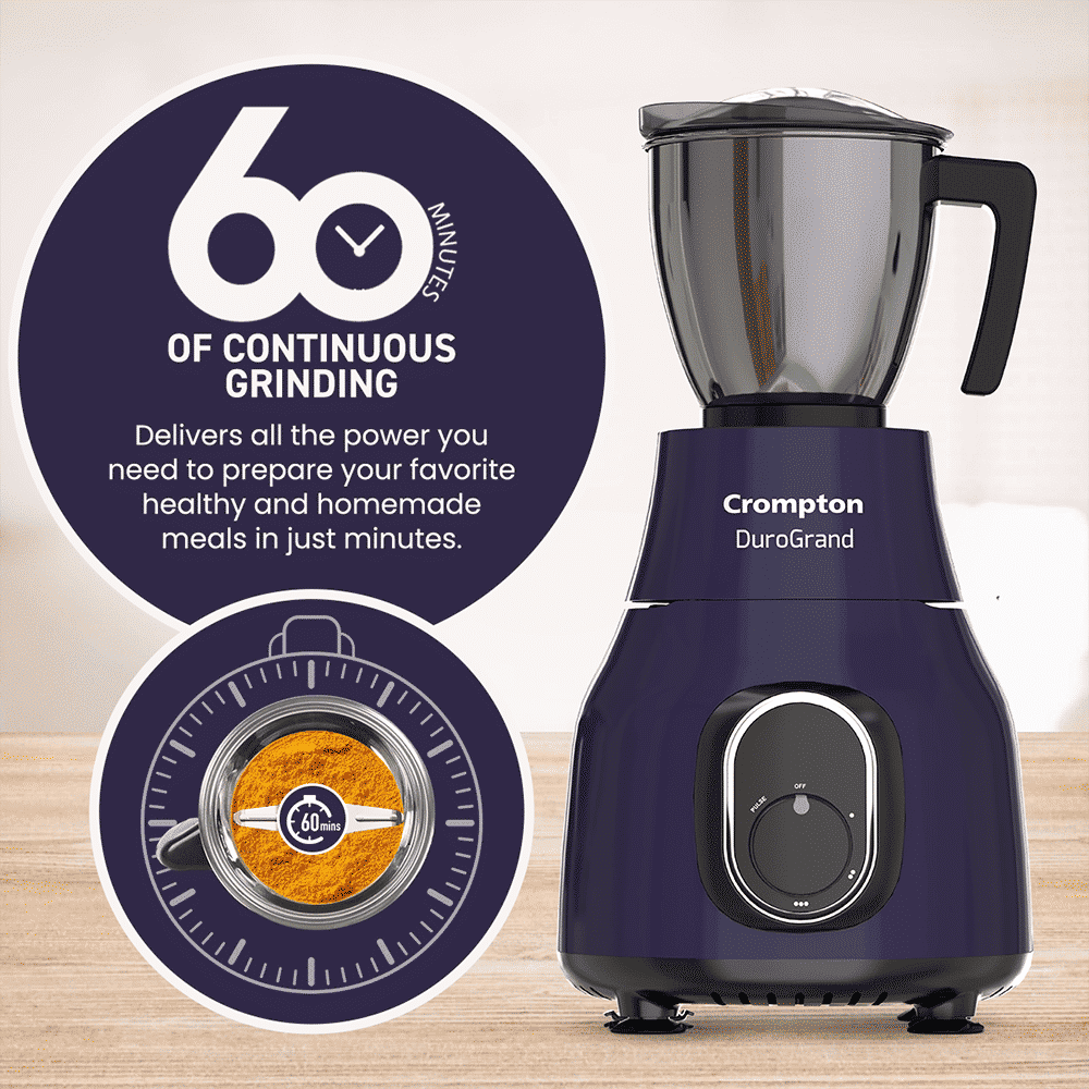 Crompton DuroGrand 750 Watt 5 Jars Mixer Grinder (Motor Vent X Technology, Black & Purple) Crompton DuroGrand 750 Watt 5 Jars Mixer Grinder (Motor Vent X Technology, Black & Purple)_8