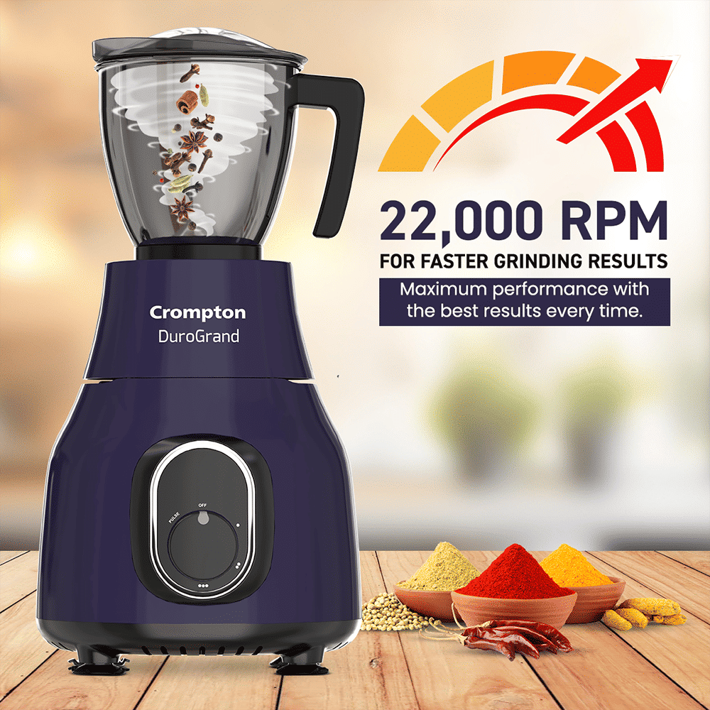 Crompton DuroGrand 750 Watt 5 Jars Mixer Grinder (Motor Vent X Technology, Black & Purple) Crompton DuroGrand 750 Watt 5 Jars Mixer Grinder (Motor Vent X Technology, Black & Purple)_9
