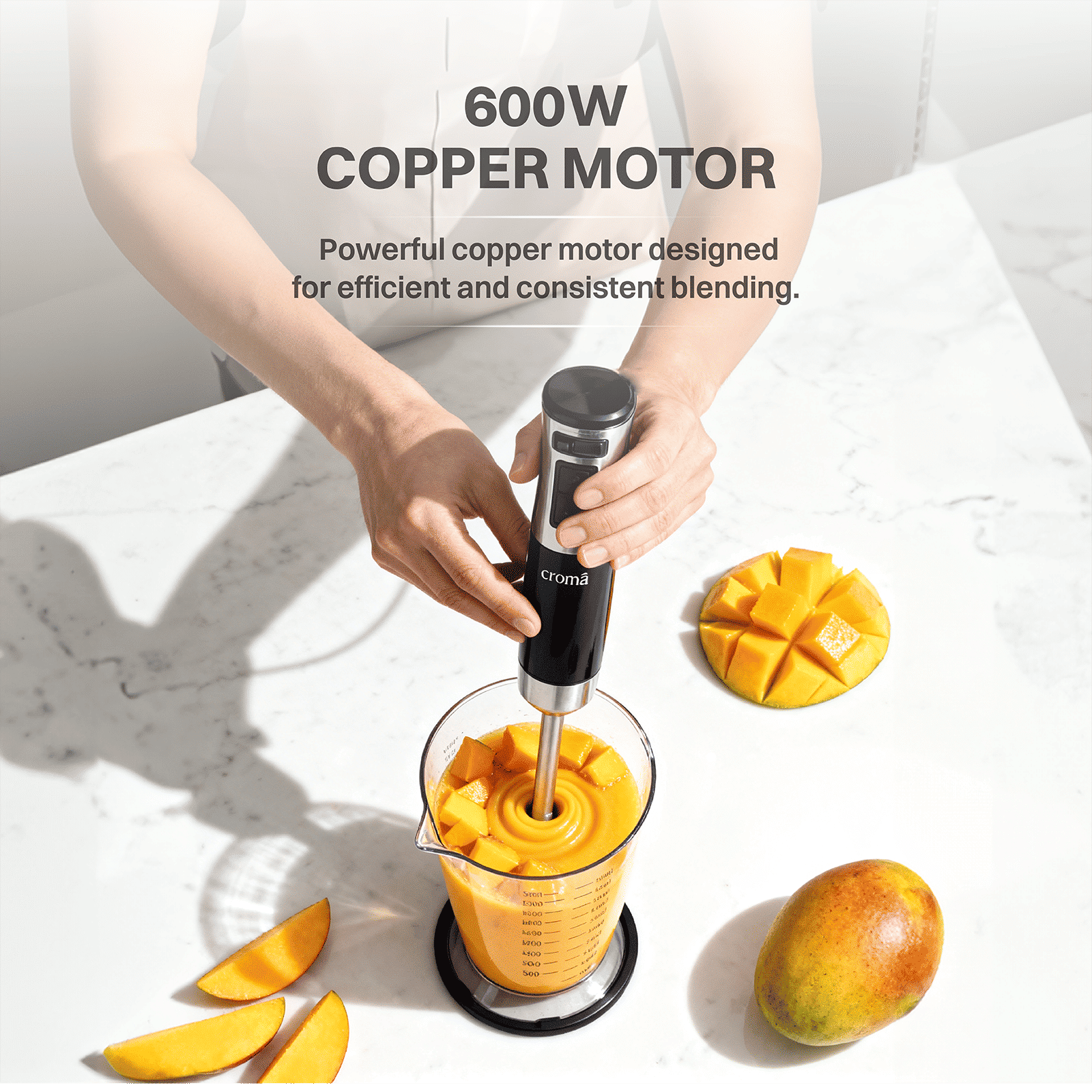 Croma AK5701 600 Watt Hand Blender with 4 Attachments (Speed Selector, Black) Croma AK5701 600 Watt Hand Blender with 4 Attachments (Speed Selector, Black)_3