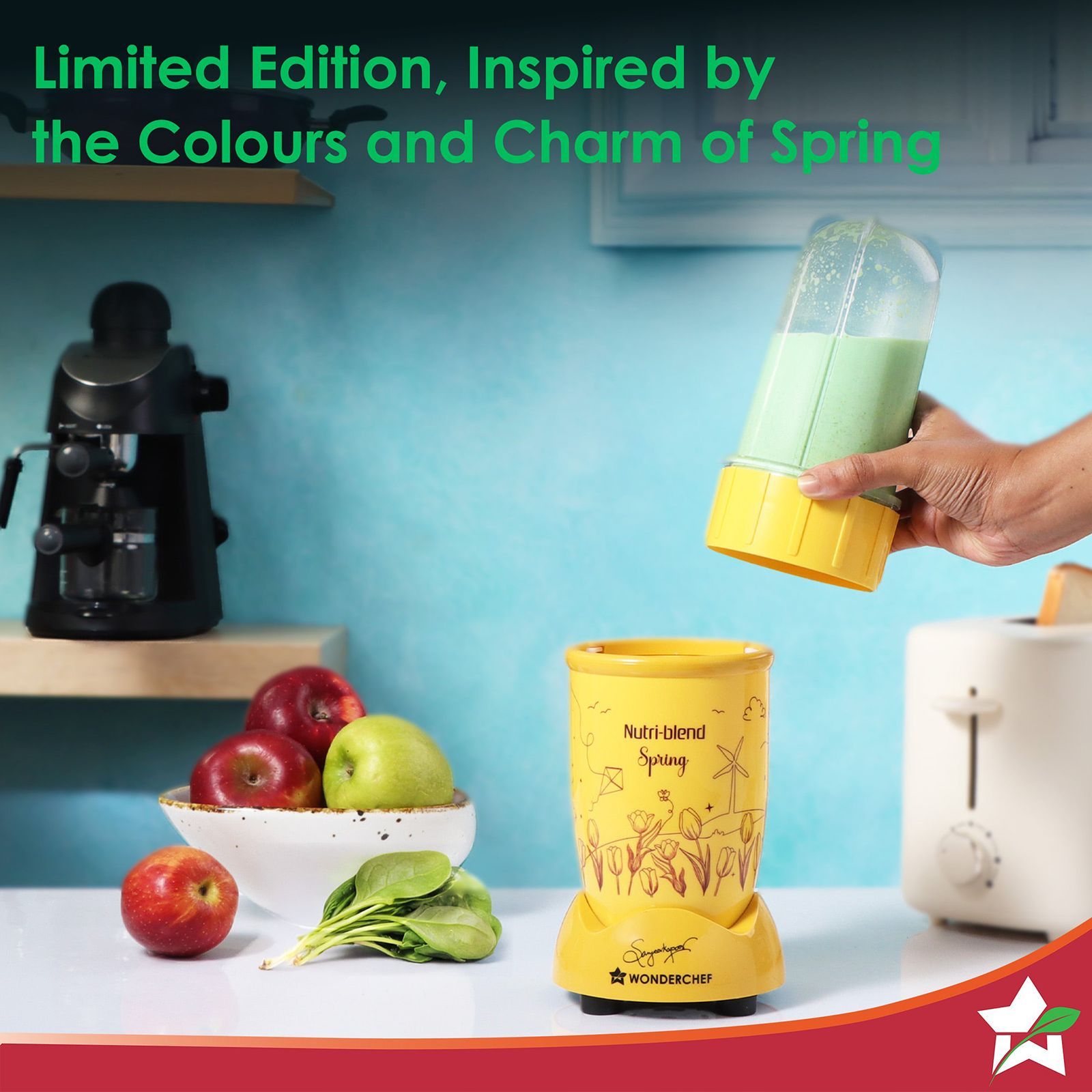 WONDERCHEF Nutri-blend Spring 500 Watt 2 Jars Mixer Grinder Blender (22000 RPM, 100% Copper Motor, Yellow) WONDERCHEF Nutri-blend Spring 500 Watt 2 Jars Mixer Grinder Blender (22000 RPM, 100% Copper Motor, Yellow)_5