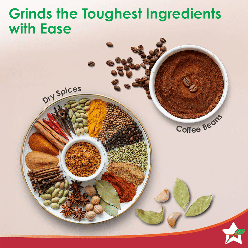 WONDERCHEF Nutri-blend 500 Watt 2 Jars Mixer Grinder Blender (22000 RPM, Powerful Motor, Black)_4