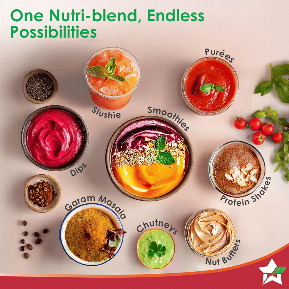 WONDERCHEF Nutri-blend 500 Watt 2 Jars Mixer Grinder Blender (22000 RPM, Powerful Motor, Black)_5