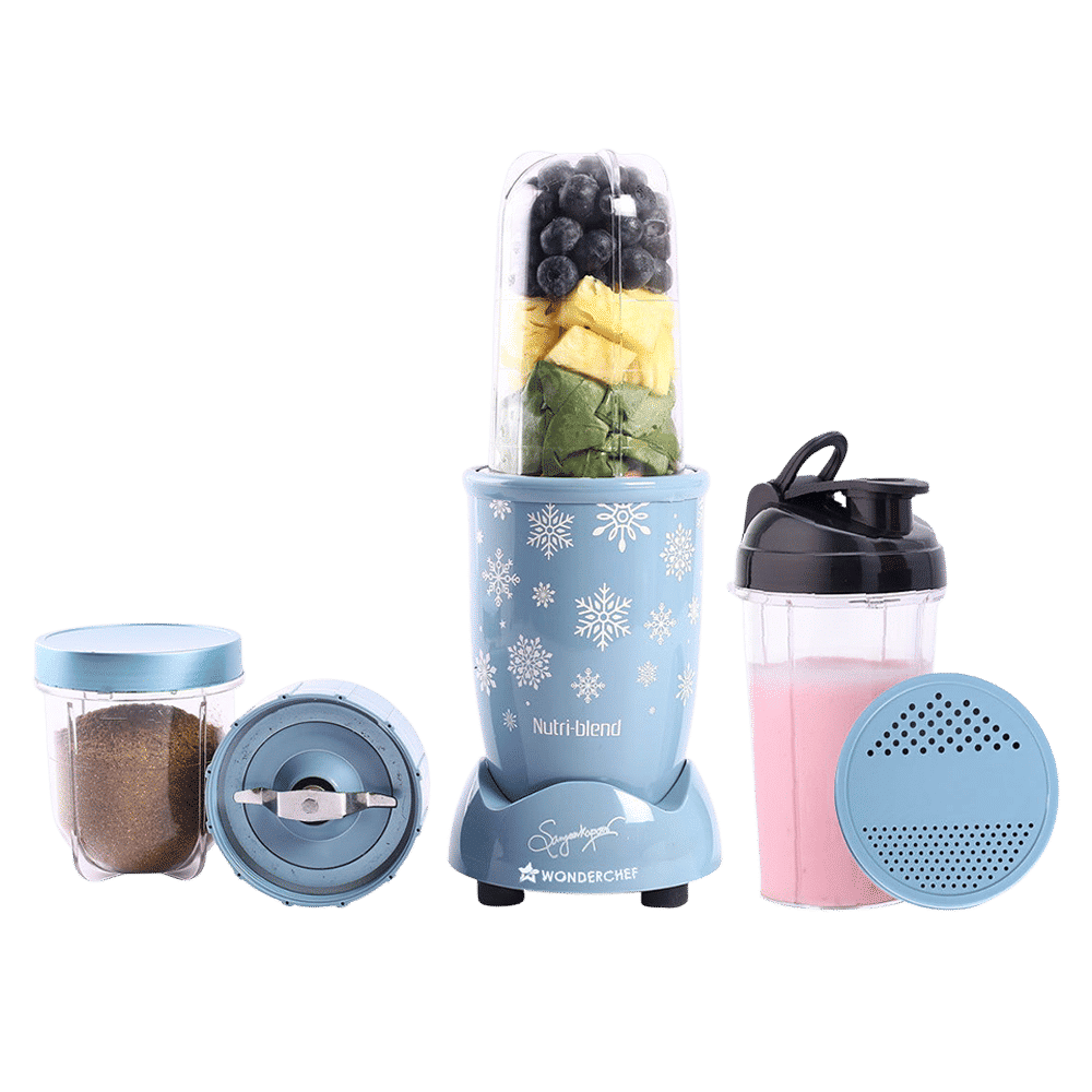 WONDERCHEF Nutri-blend Snowflakes 500 Watt 2 Jars Mixer Grinder Blender (22000 RPM, Powerful Motor, Blue)_1