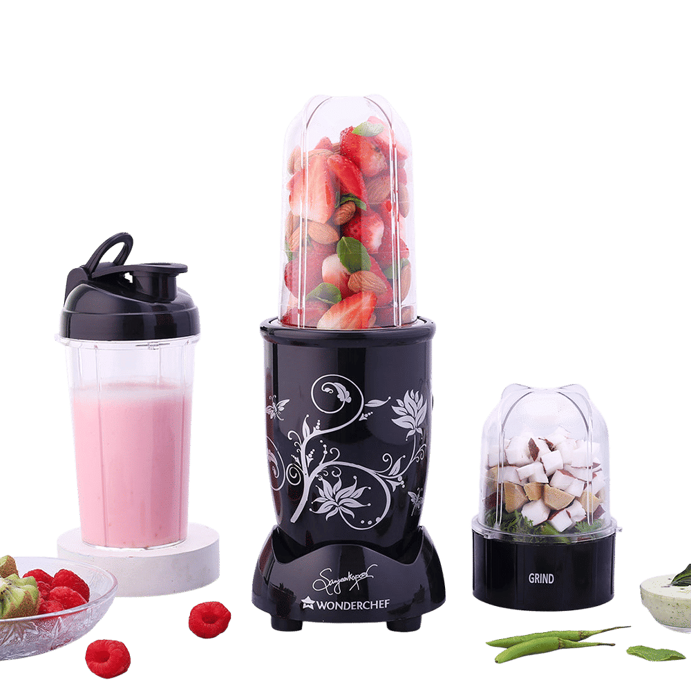 WONDERCHEF Nutri-blend 500 Watt 3 Jars Mixer Grinder Blender (22000 RPM, Powerful Motor, Black)_1