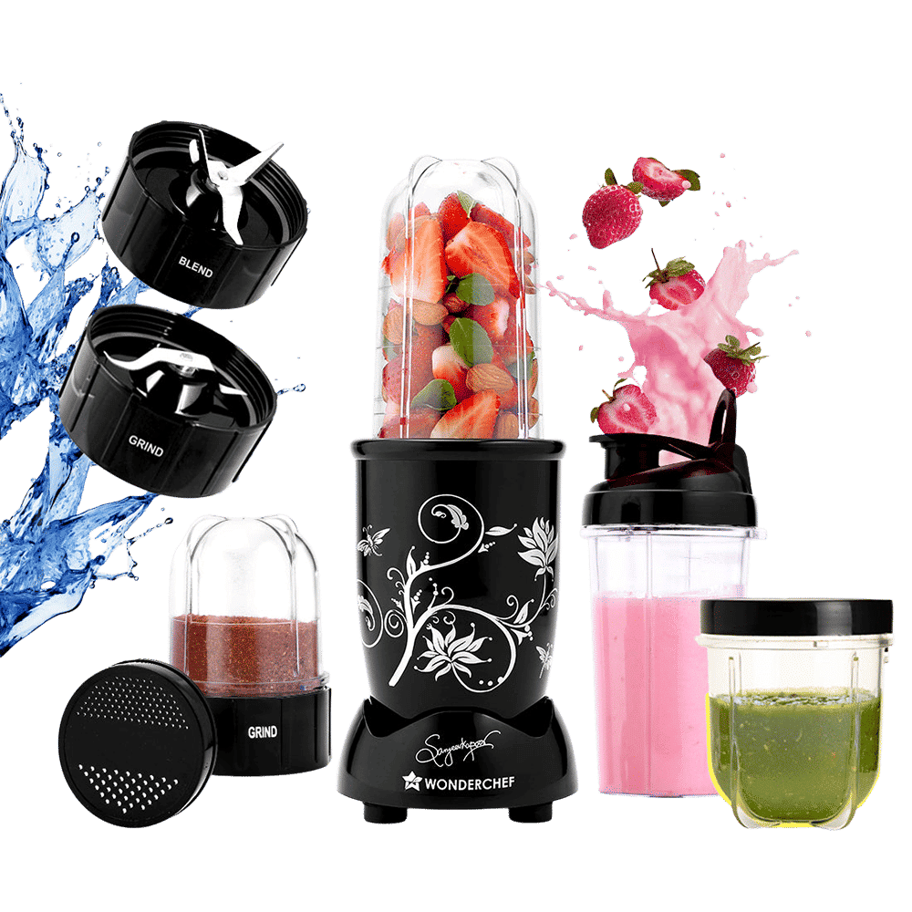 WONDERCHEF Nutri-blend 500 Watt 3 Jars Mixer Grinder Blender (22000 RPM, Powerful Motor, Black)_2