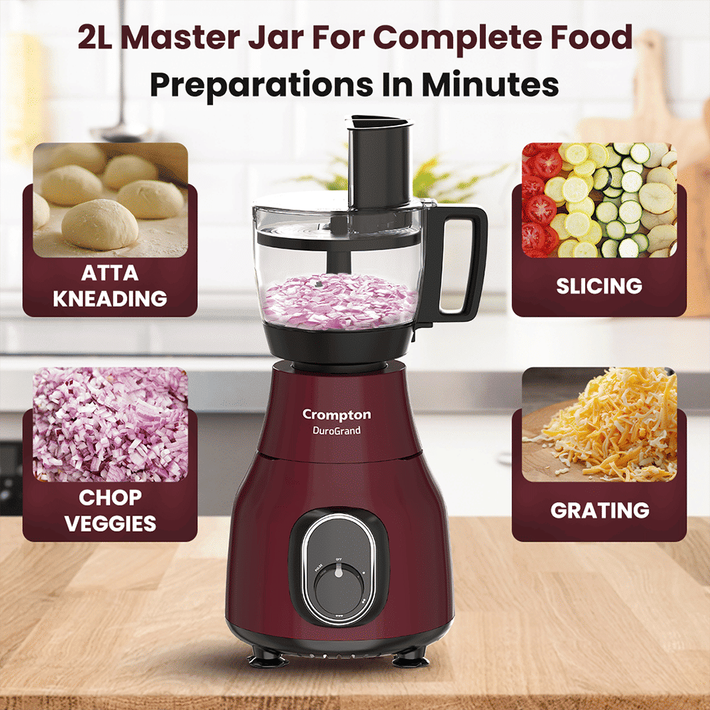 Crompton Duro Grand Plus 750 Watt Food Processors with 8 Blades (Red) Crompton Duro Grand Plus 750 Watt Food Processors with 8 Blades (Red)_4
