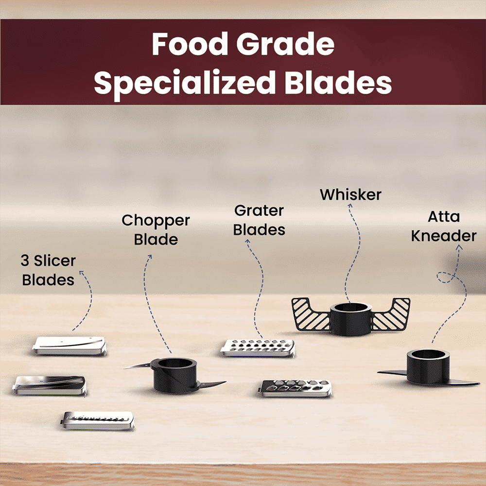 Crompton Duro Grand Plus 750 Watt Food Processors with 8 Blades (Red) Crompton Duro Grand Plus 750 Watt Food Processors with 8 Blades (Red)_8