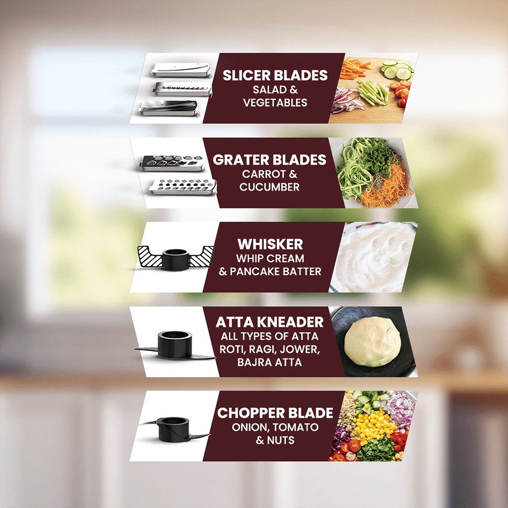 Crompton Duro Grand Plus 750 Watt Food Processors with 8 Blades (Red) Crompton Duro Grand Plus 750 Watt Food Processors with 8 Blades (Red)_9