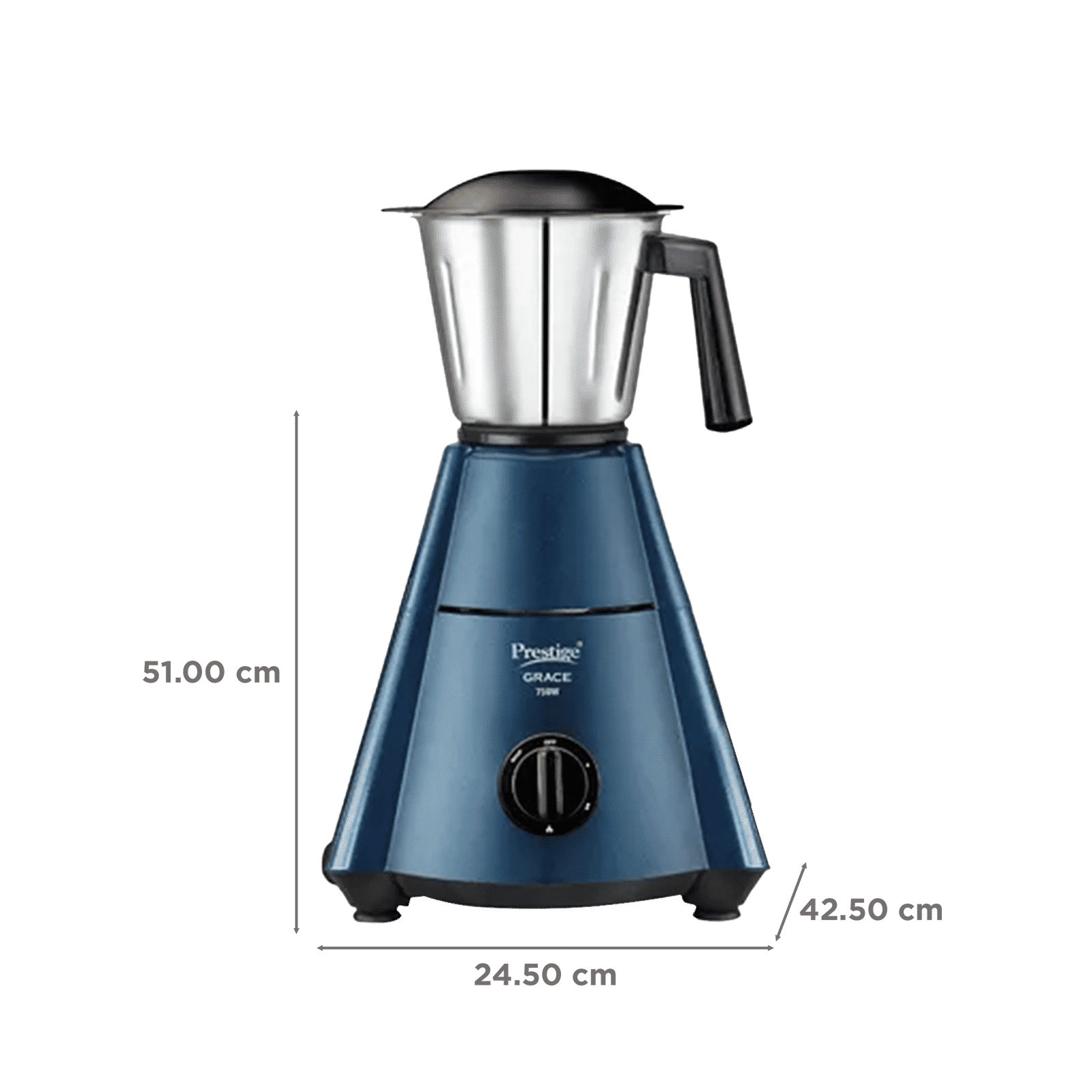 Prestige Grace 750 Watt 4 Jars Juicer Mixer Grinder (Dome Shaped Lid, Blue & Black)_3