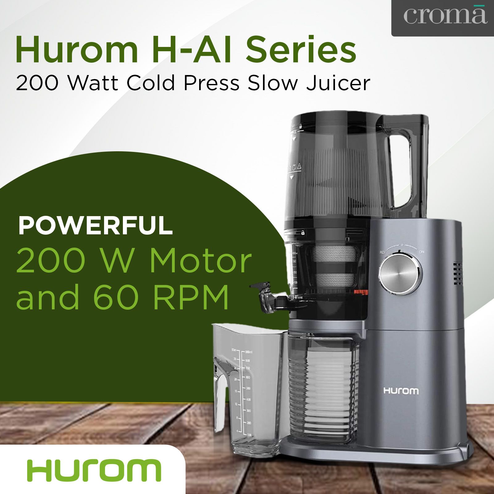 Hurom H-AI Series 200 Watt Cold Press Slow Juicer (60 RPM, Latest Squeezing Technology, Midnight Blue)_12