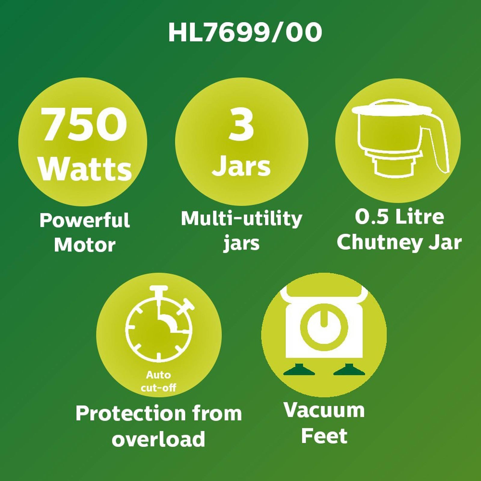 PHILIPS Viva Collection 750 Watt 3 Jars Mixer Grinder (19500 RPM, Auto Cut Off Protection, White/Blue) PHILIPS Viva Collection 750 Watt 3 Jars Mixer Grinder (19500 RPM, Auto Cut Off Protection, White/Blue)_8