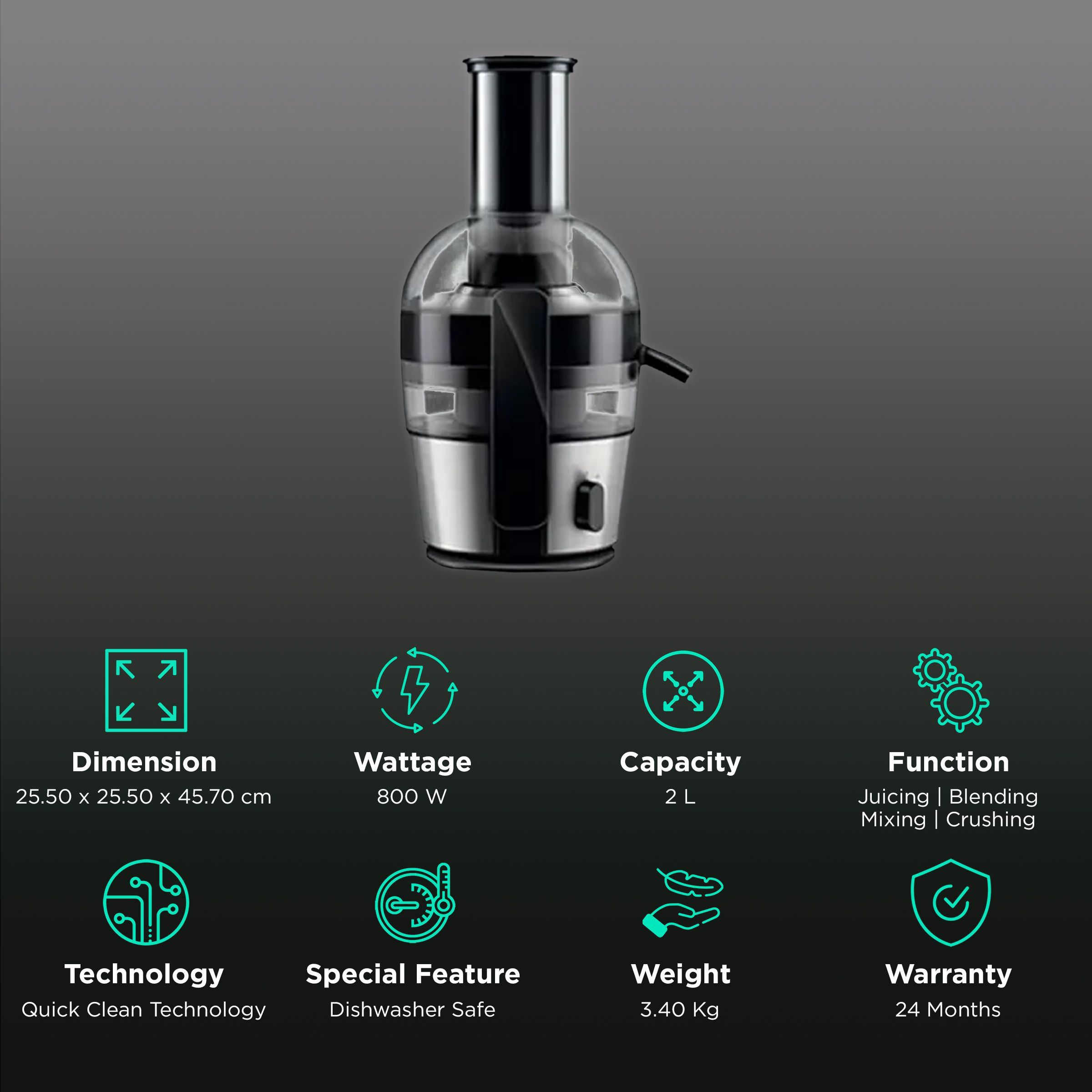 PHILIPS Viva Collection 800 Watt 1 Jar Centrifugal Force Juicer (QuickClean Technology, Aluminium) PHILIPS Viva Collection 800 Watt 1 Jar Centrifugal Force Juicer (QuickClean Technology, Aluminium)_2