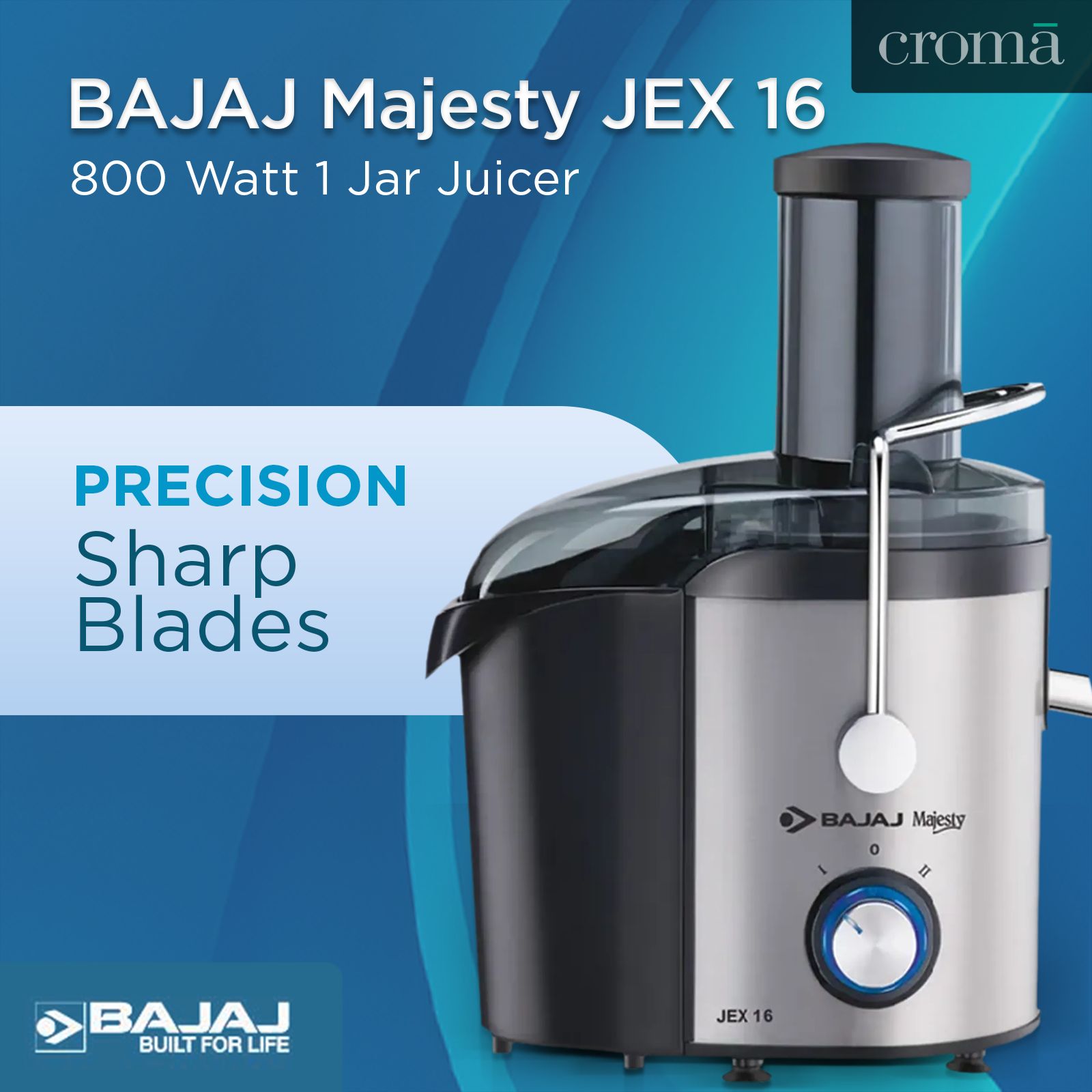 BAJAJ Majesty JEX 16 800 Watt 1 Jar Juicer (Elegant Backlit LED Control Panel, Black)_7