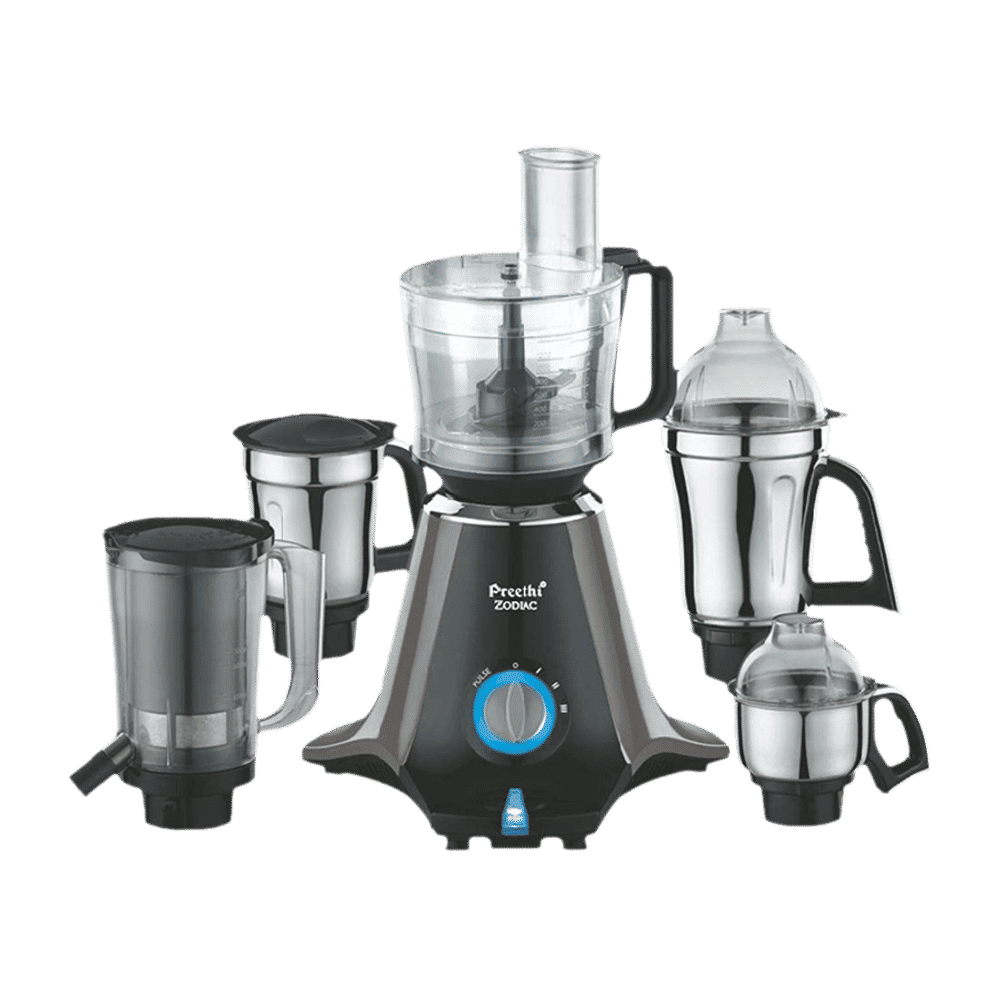 Preethi Zodiac 750 Watt 5 Jars Juicer Mixer Grinder (19000 RPM, 3D Cooling System, Black)_1