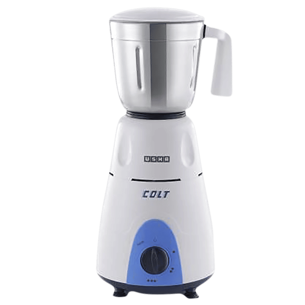USHA Colt 500 Watt 3 Jars Mixer Grinder (Overload Protection, White/Blue)_12