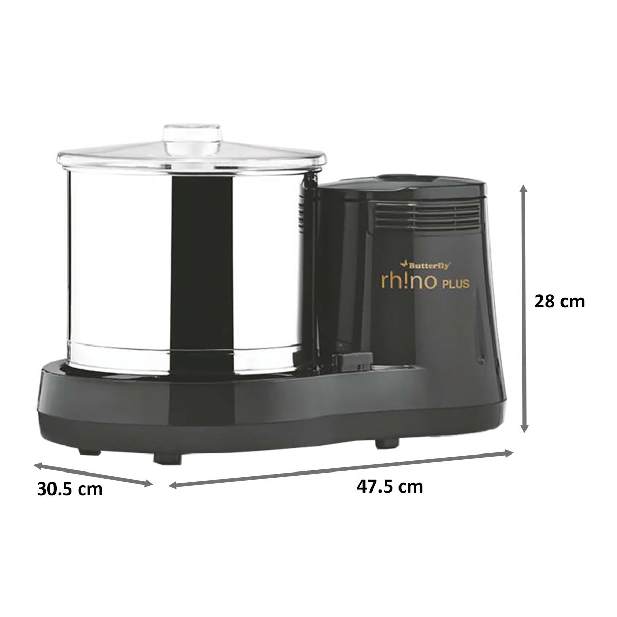 Butterfly 150 Watt Wet Grinder (Rhino Plus, Grey)_2