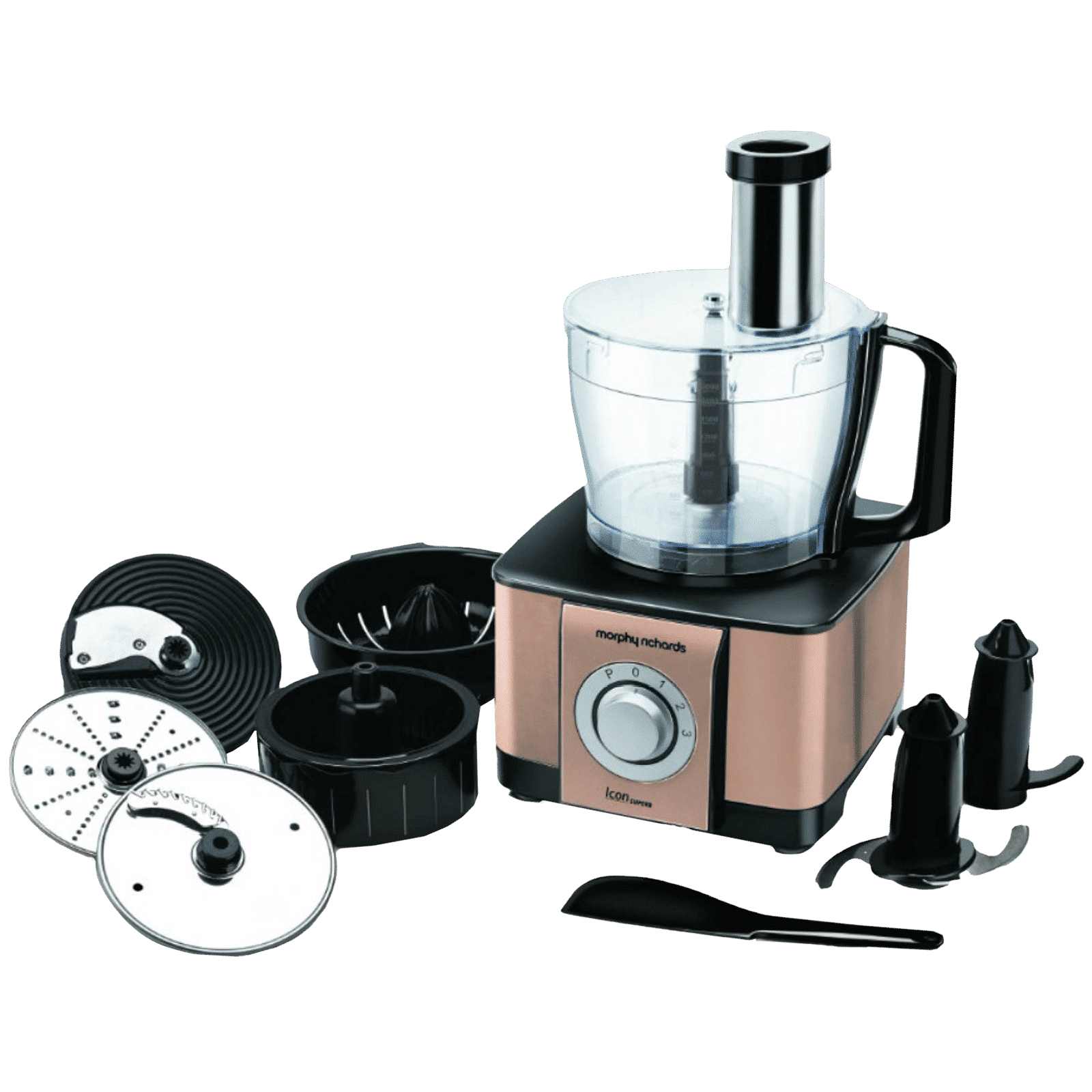 morphy richards Icon Superb 1000 Watt Food Processor with 6 Blades (Glazing Copper Gold)_6