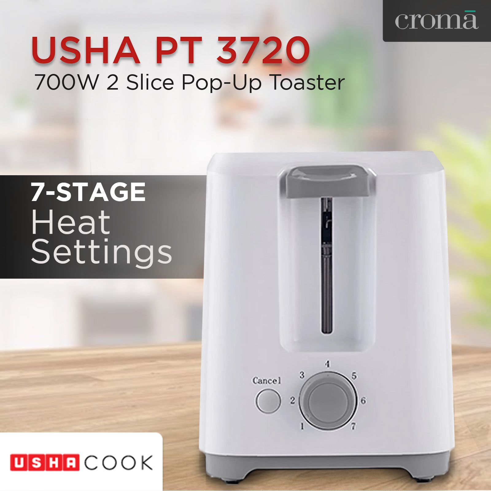 USHA PT 3720 700W 2 Slice Pop-Up Toaster with Plastic Shock Proof Body (White)_15