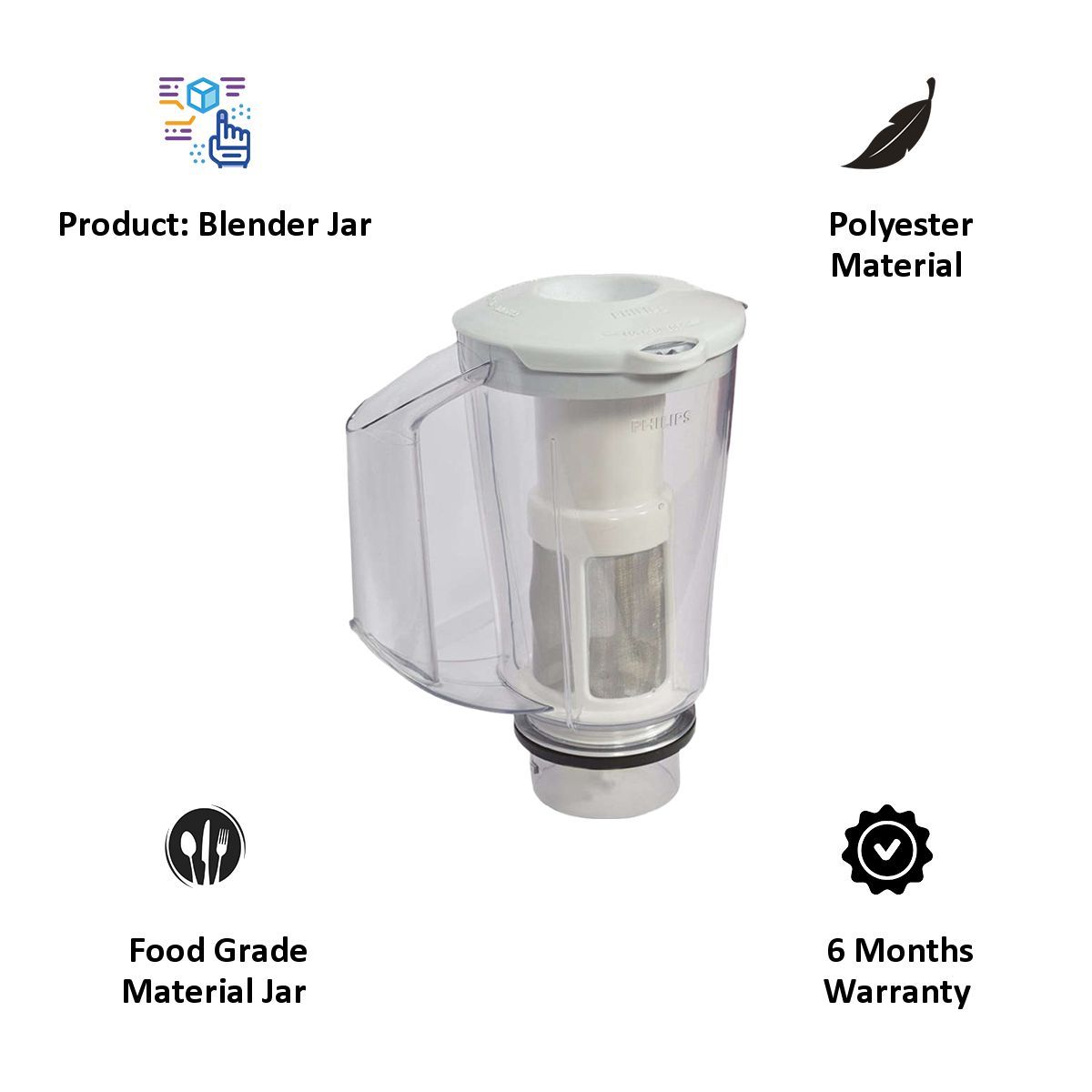 PHILIPS Assembly Blender Jar (HL1643/1629, White) PHILIPS Assembly Blender Jar (HL1643/1629, White)_3