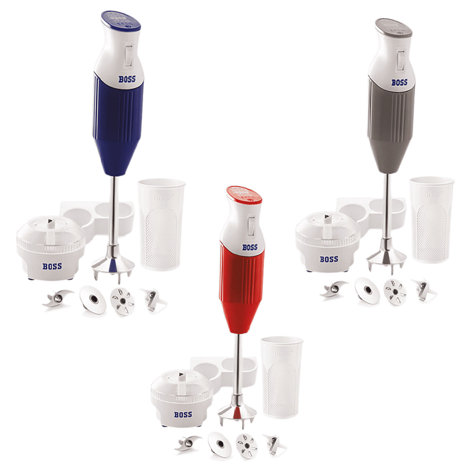 BOSS Big Boss 180 Watt 2 Speed Hand Blender with 4 Attachments (Push Button Control, Twin Blue)_6