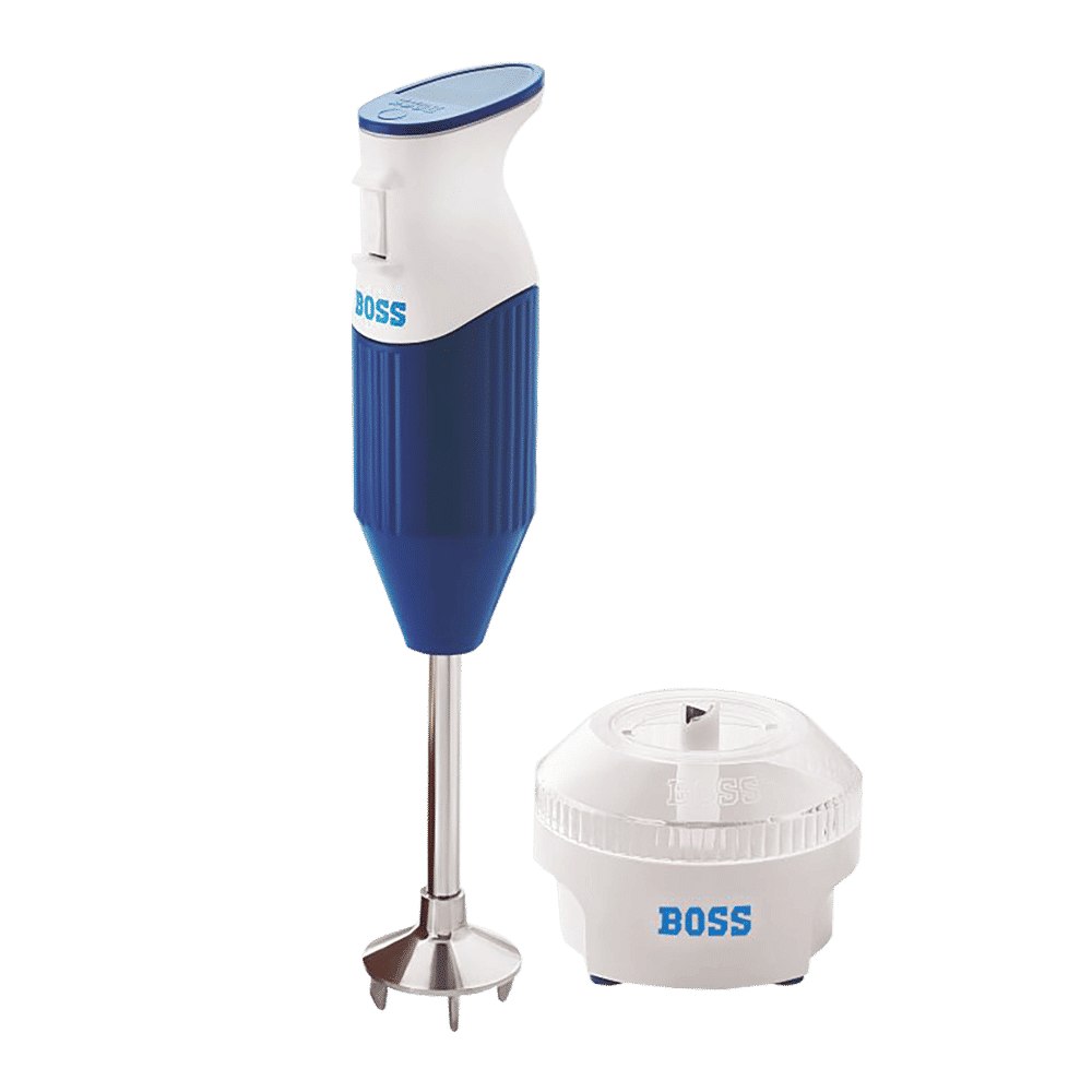 BOSS Big Boss 180 Watt 2 Speed Hand Blender with 4 Attachments (Push Button Control, Twin Blue)_4