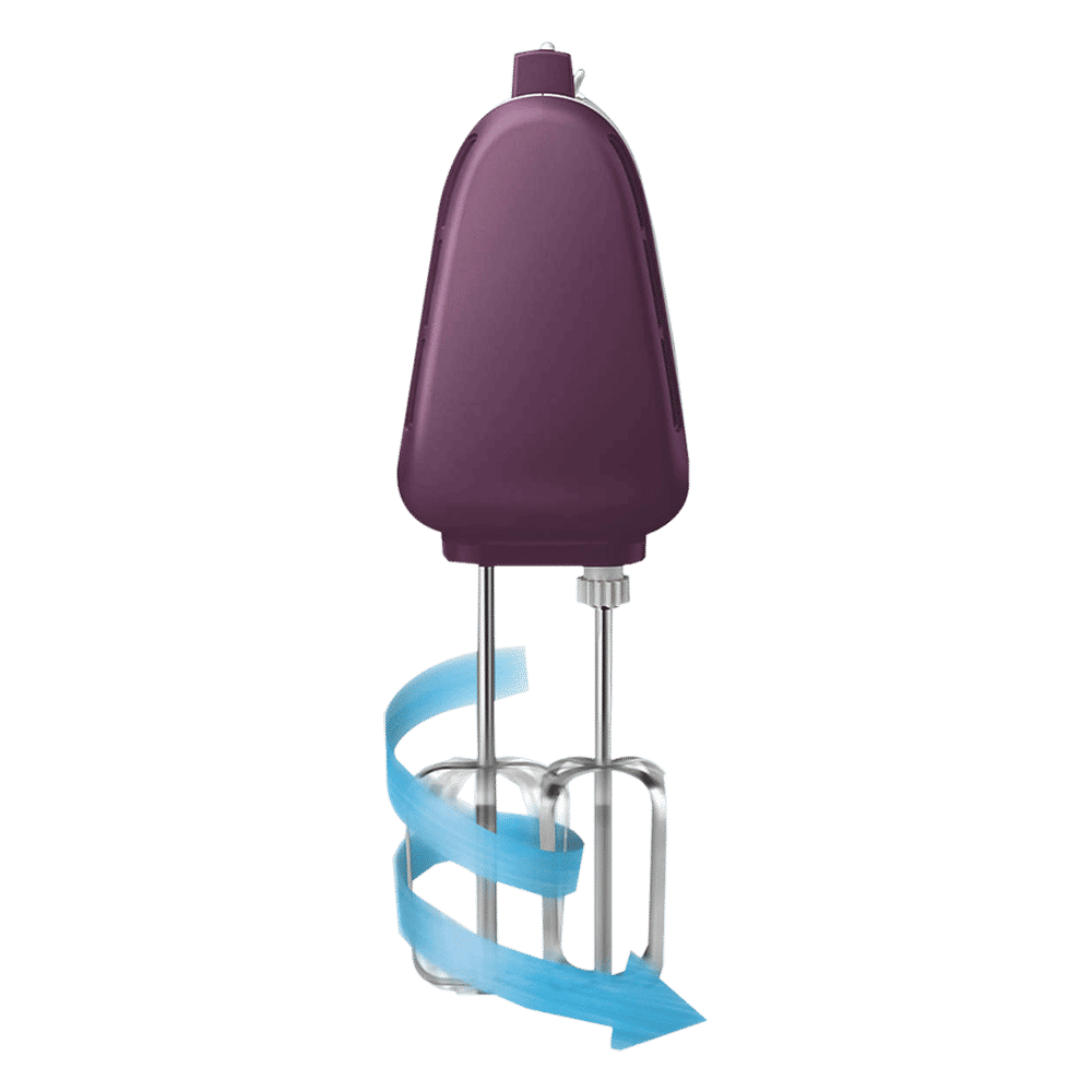 PHILIPS Viva Collection 450 Watt 5 Speed Hand Mixer with 4 Attachments (Turbo Function, White)_4