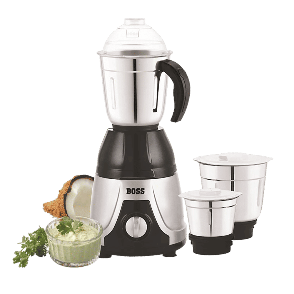 BOSS Flora Deluxe 550 Watt 3 Jars Mixer Grinder (3 Speed Control with Incher, Black/Silver)_6