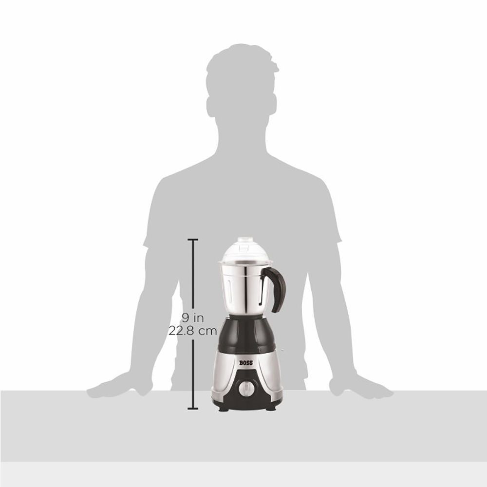 BOSS Flora Deluxe 550 Watt 3 Jars Mixer Grinder (3 Speed Control with Incher, Black/Silver)_8