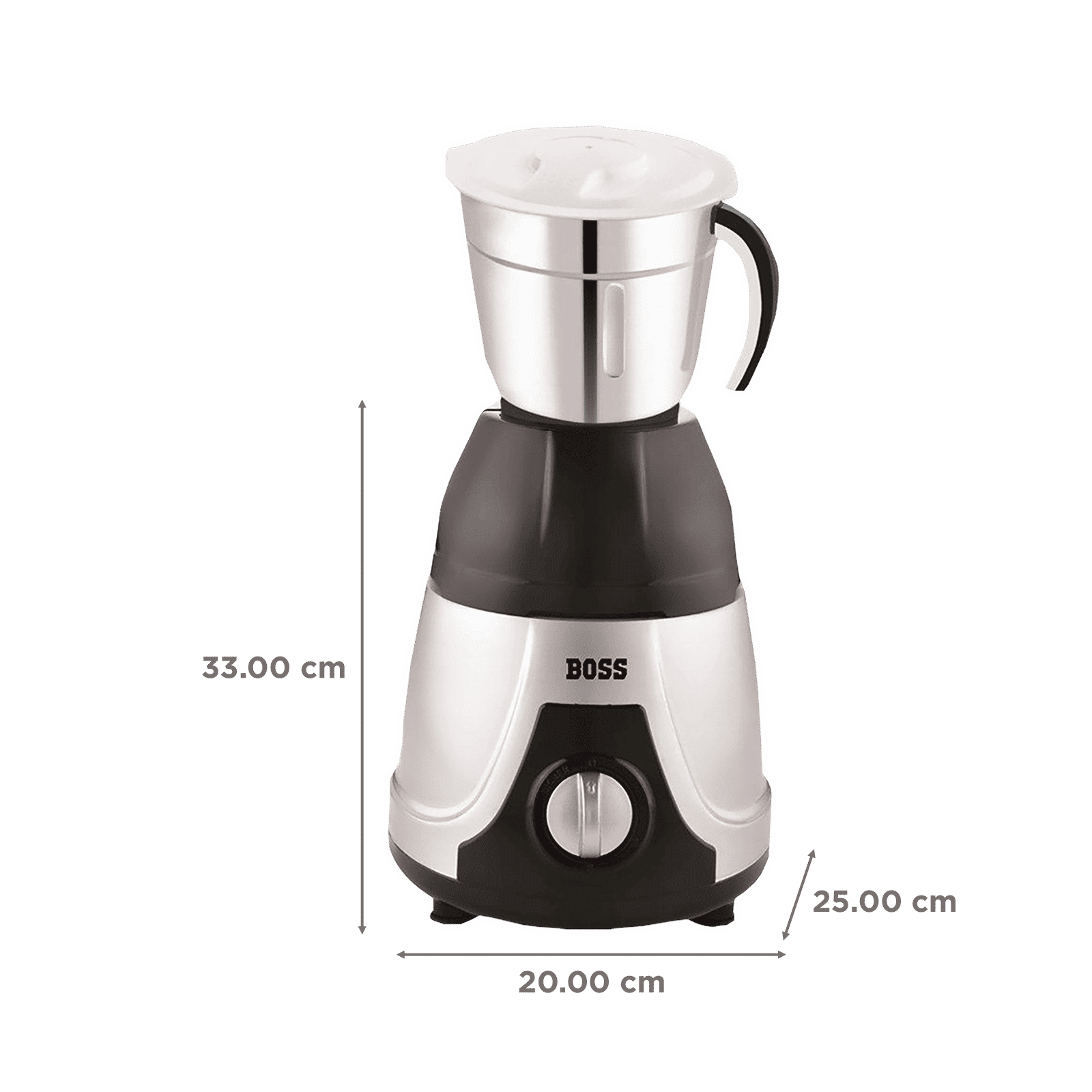 BOSS Flora Deluxe 550 Watt 3 Jars Mixer Grinder (3 Speed Control with Incher, Black/Silver)_3