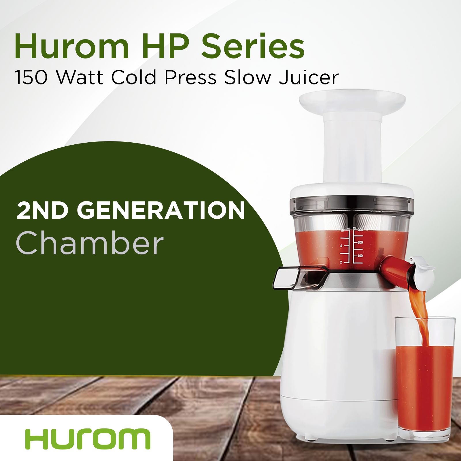 Hurom HP Series 150 Watt Cold Press Slow Juicer (43 RPM, Double-Edged Auger, White)_17