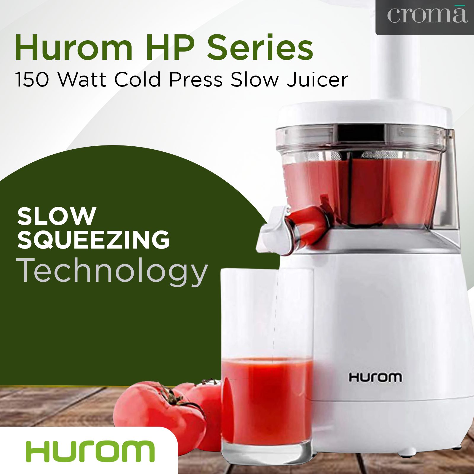 Hurom HP Series 150 Watt Cold Press Slow Juicer (43 RPM, Double-Edged Auger, White)_18