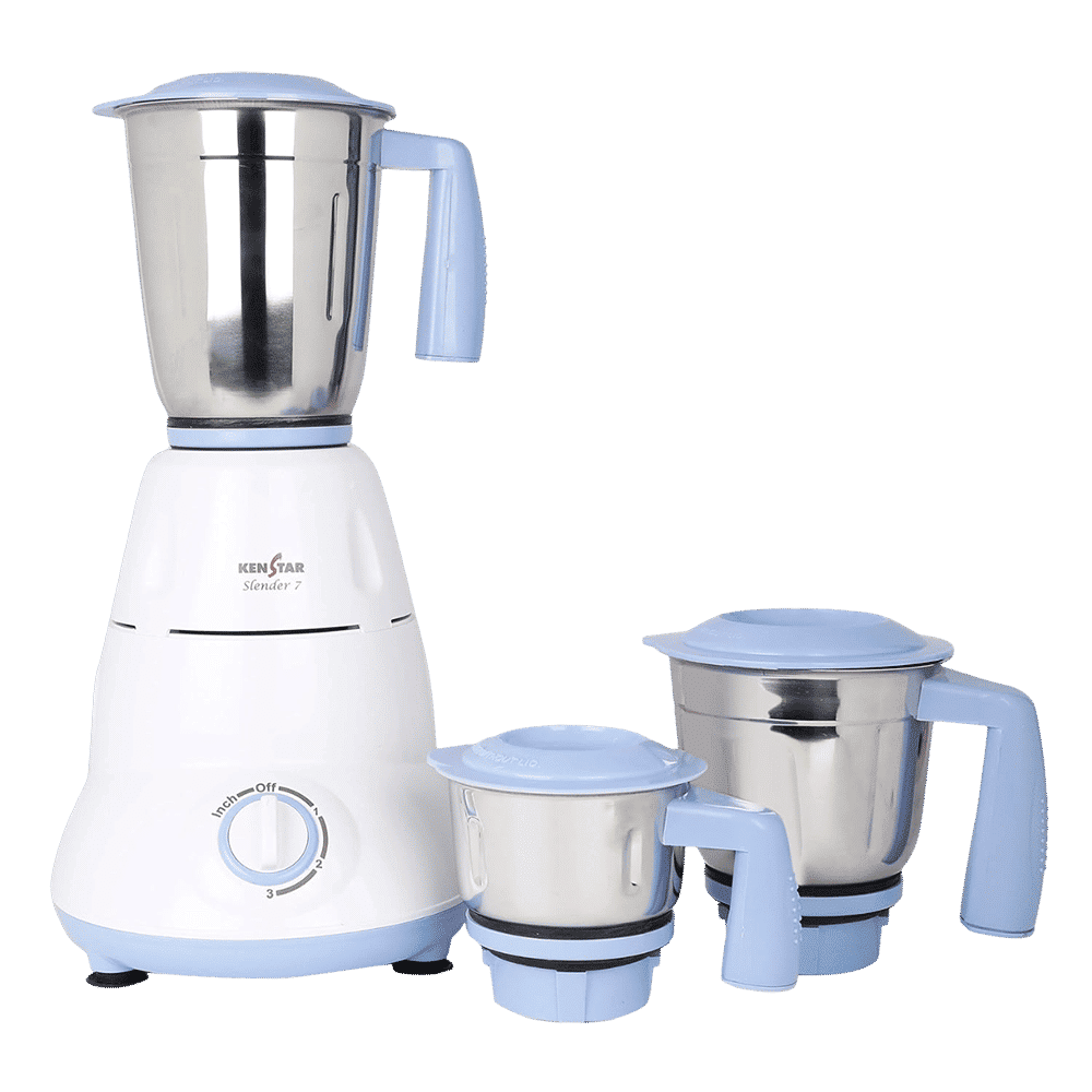KENSTAR Slender-7 750 Watt 3 Jars Mixer Grinder (18000 RPM, Hybrid Motor, Parker White/Blue)_12