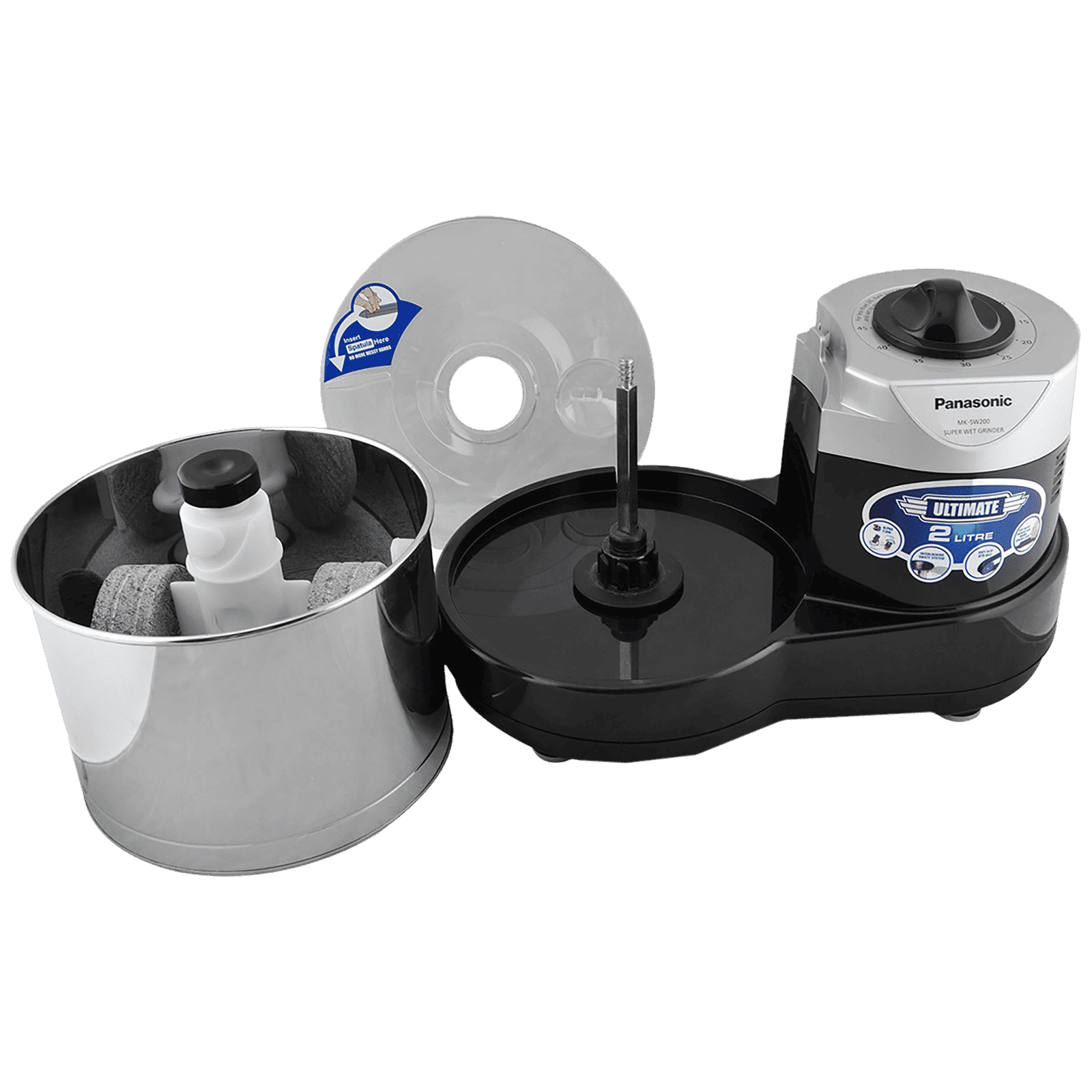 Panasonic Ultimate 2 Litres 2 Stones Wet Grinder (Shock Proof, Black) Panasonic Ultimate 2 Litres 2 Stones Wet Grinder (Shock Proof, Black)_6